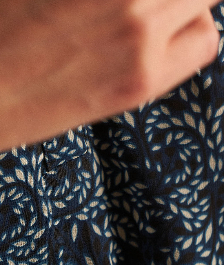 Blouse imprimée pétrole Caly Faume - seconde main