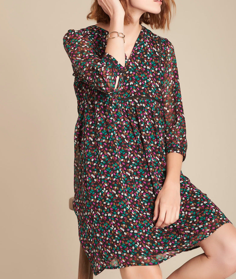 Robe imprimé feuille Isaline Faume - seconde main