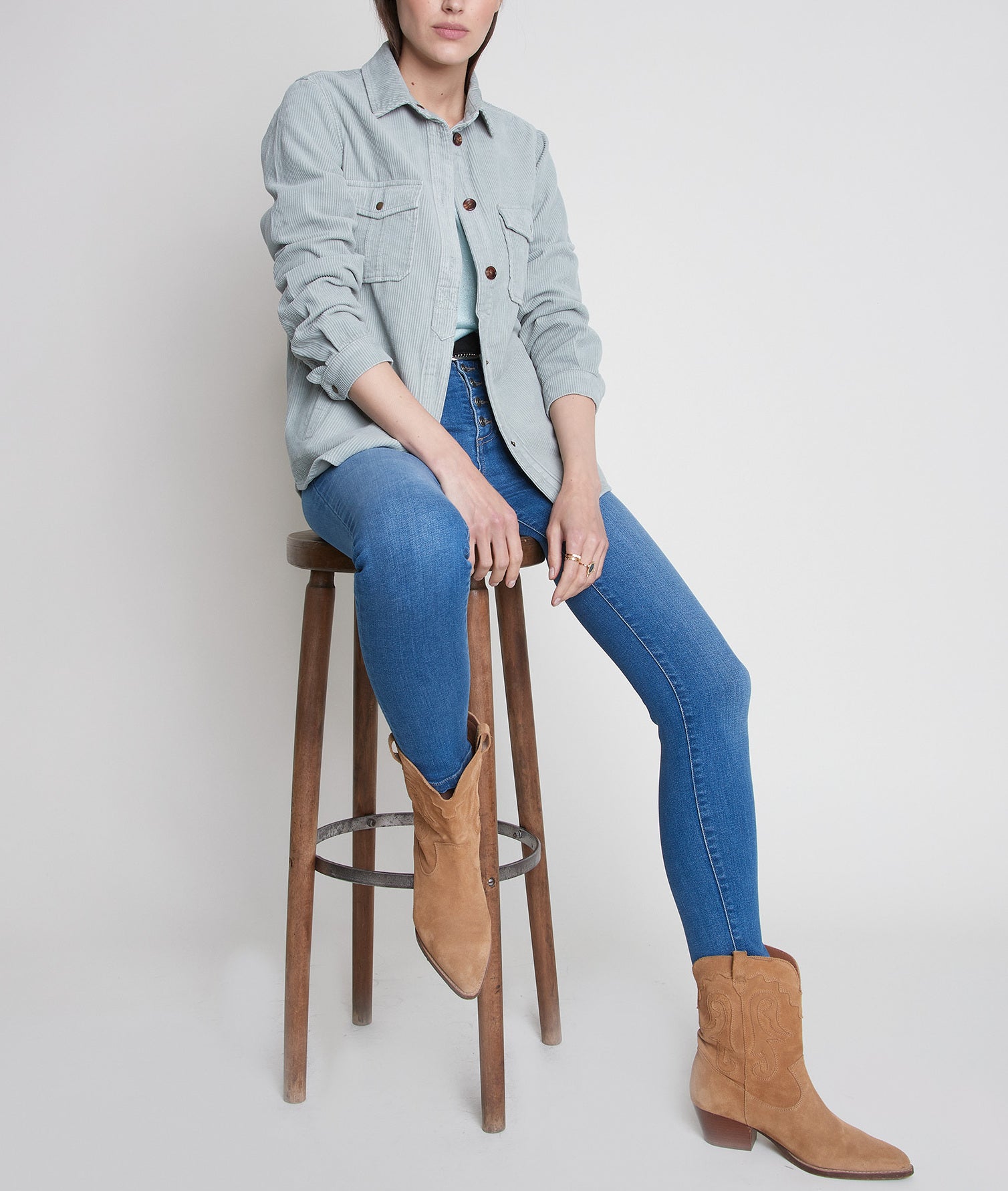 Jean slim en coton bio et recyclé bleu denim Nara Faume - seconde main