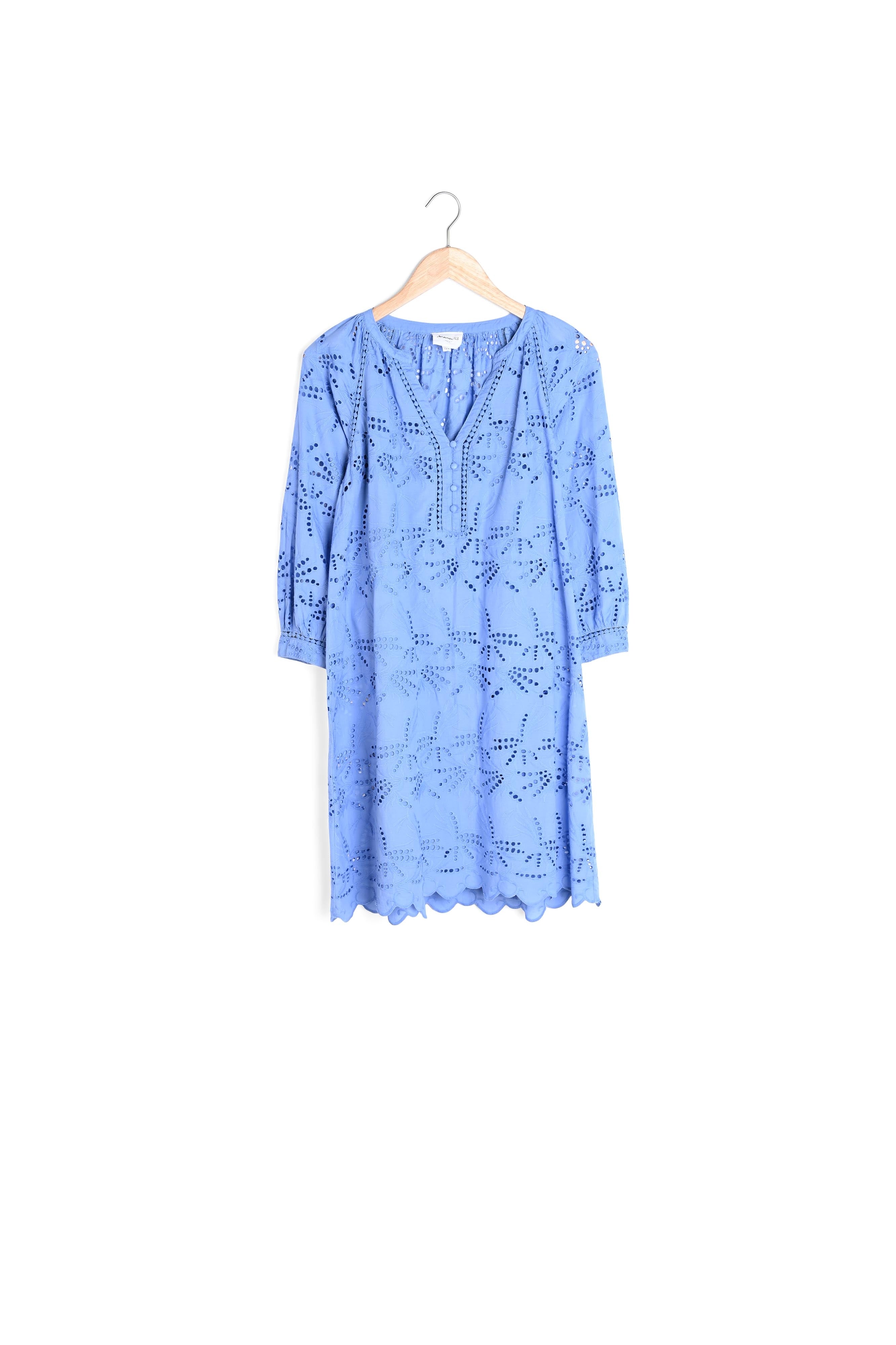 Robe en coton brodé bleu Coco Faume - seconde main