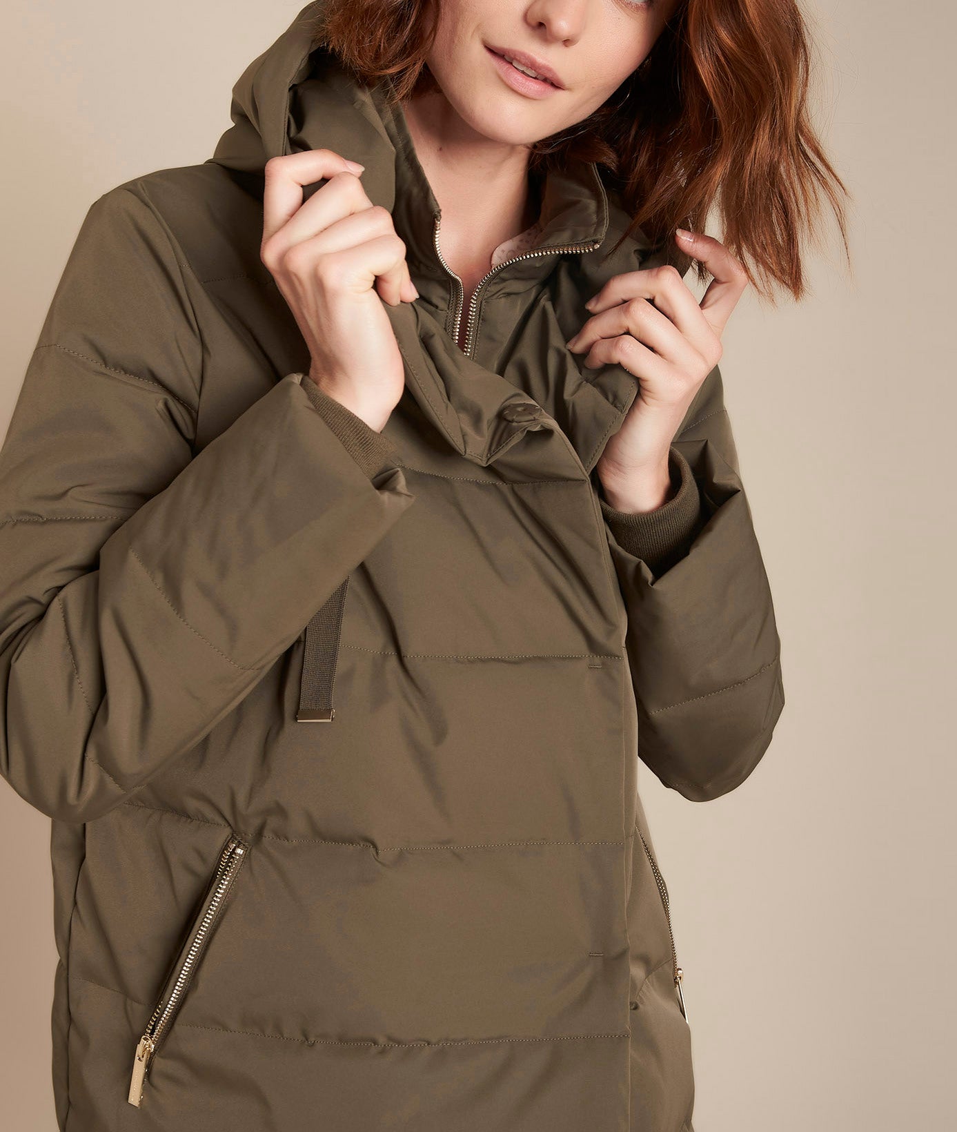 Doudoune kaki en polyester recyclé Lison Faume - seconde main