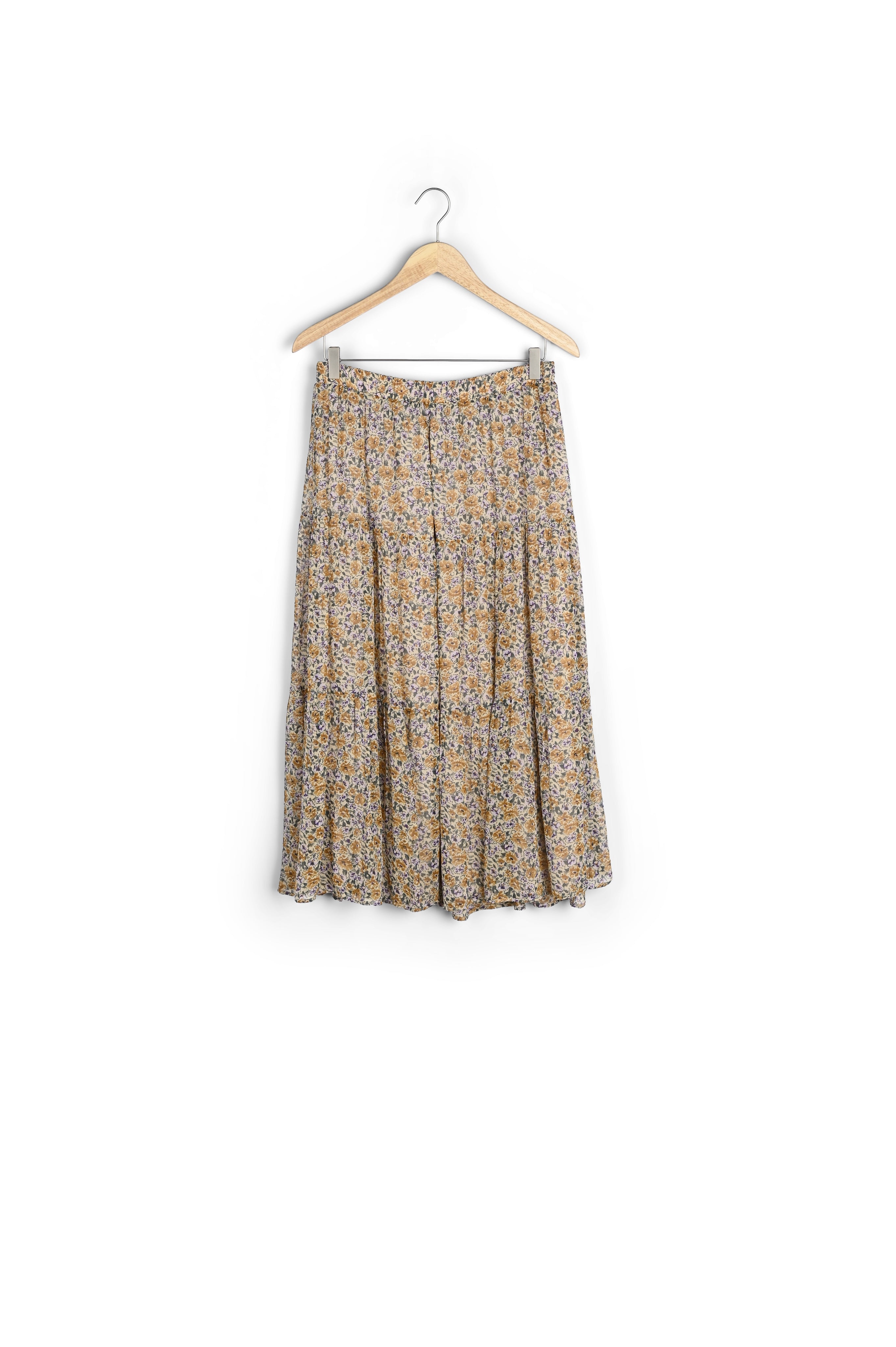 Jupe longue imprimé fleuri écru Ginko Faume - seconde main