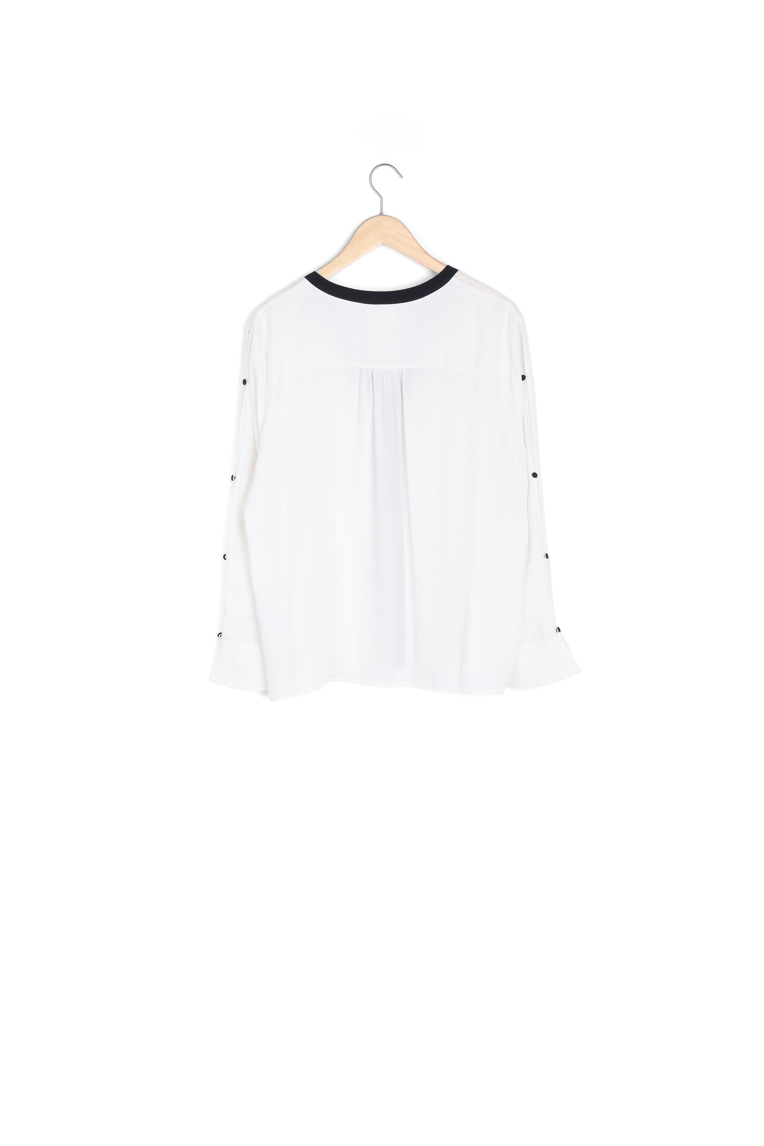 Blouse écrue à encolure contrastée Marguerite Faume - seconde main