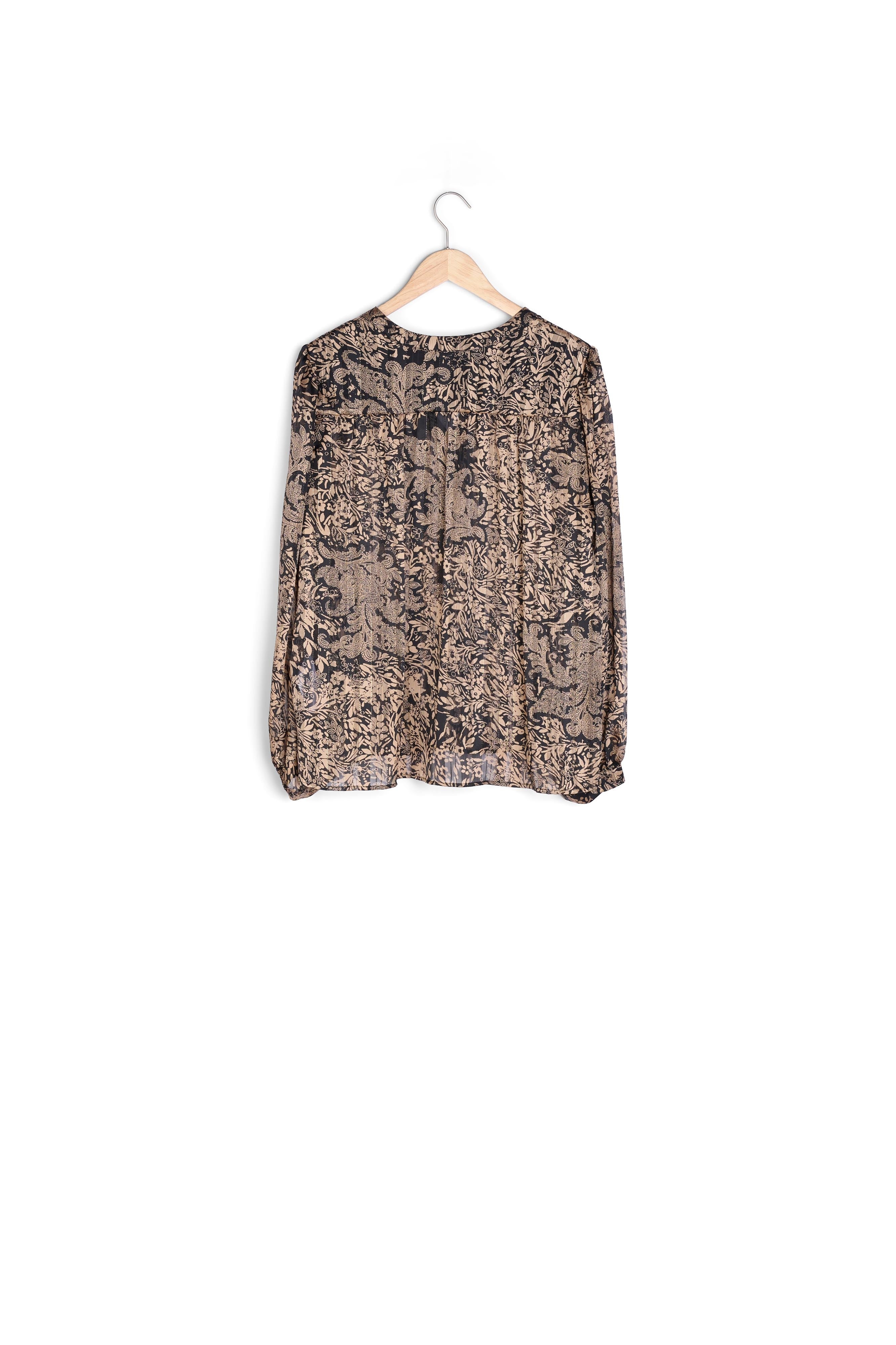 Blouse imprimée dorée Elsa Faume - seconde main