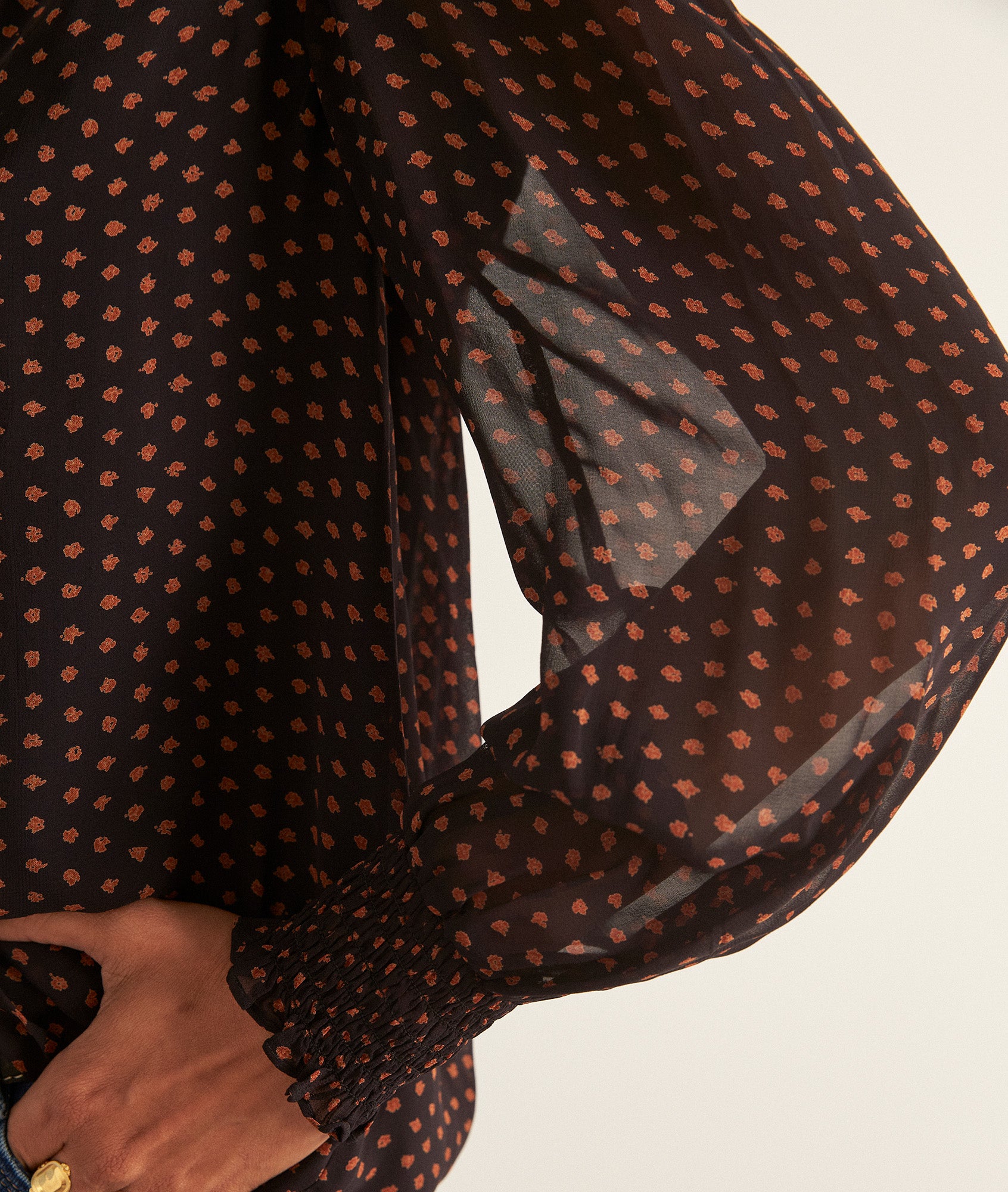 Blouse légère bleu marine imprimé Charme Faume - seconde main