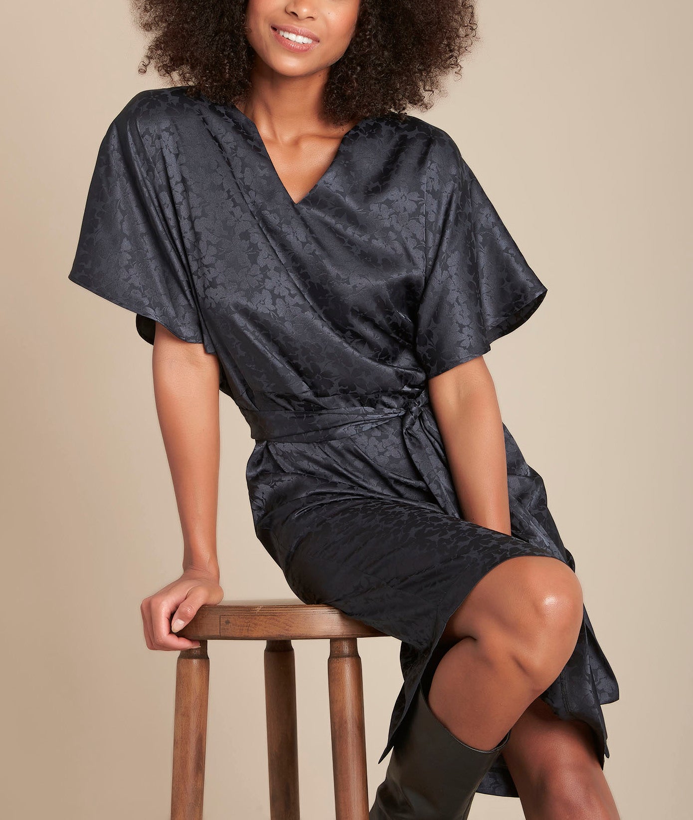Robe jacquard ceinturée Romy Faume - seconde main