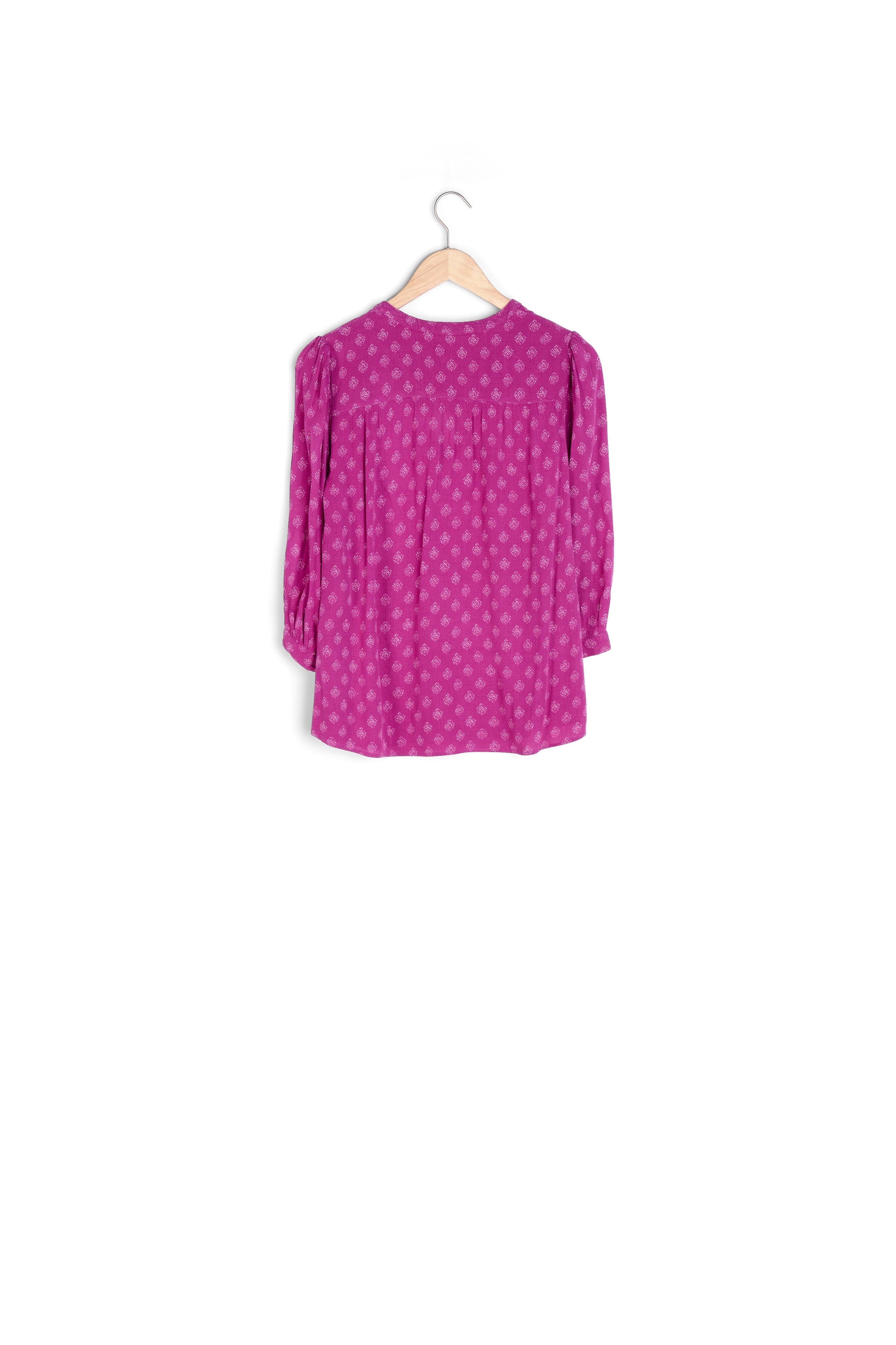 Blouse fluide imprimée fuchsia Elsa Faume - seconde main
