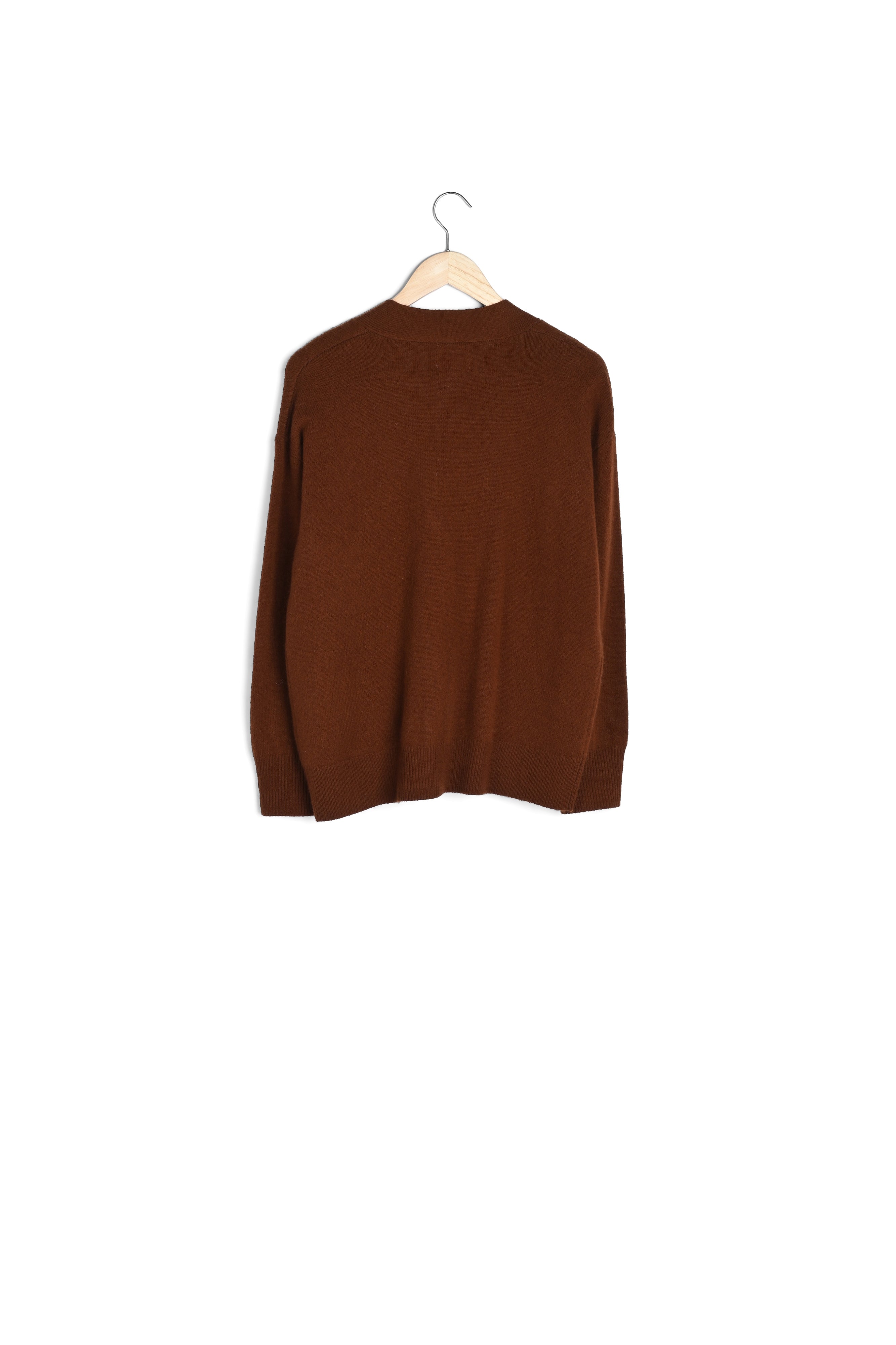 Cardigan en laine repsonsable marron Brooklyn Faume - seconde main