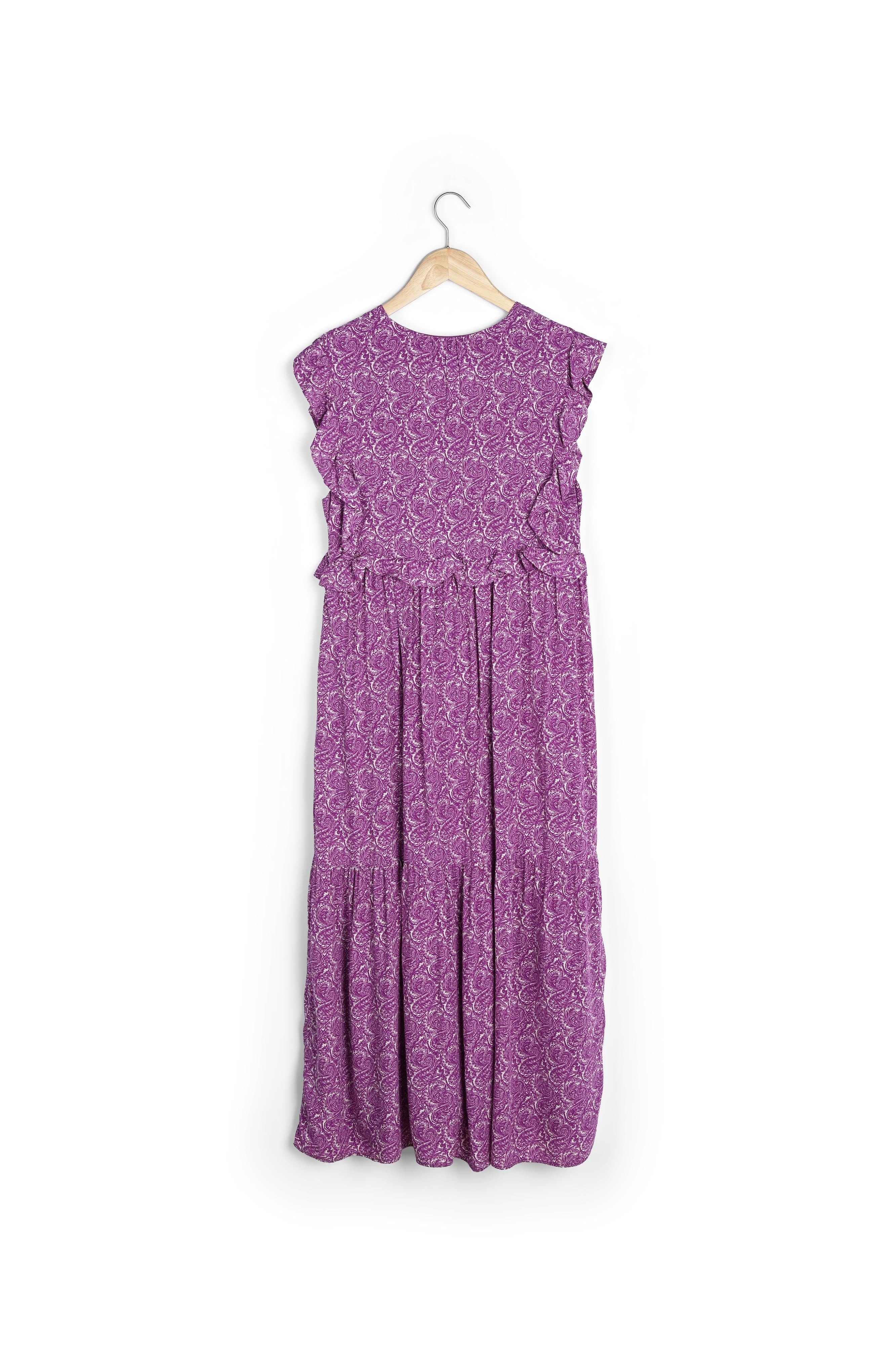Robe longue imprimée violette Lavande Faume - seconde main