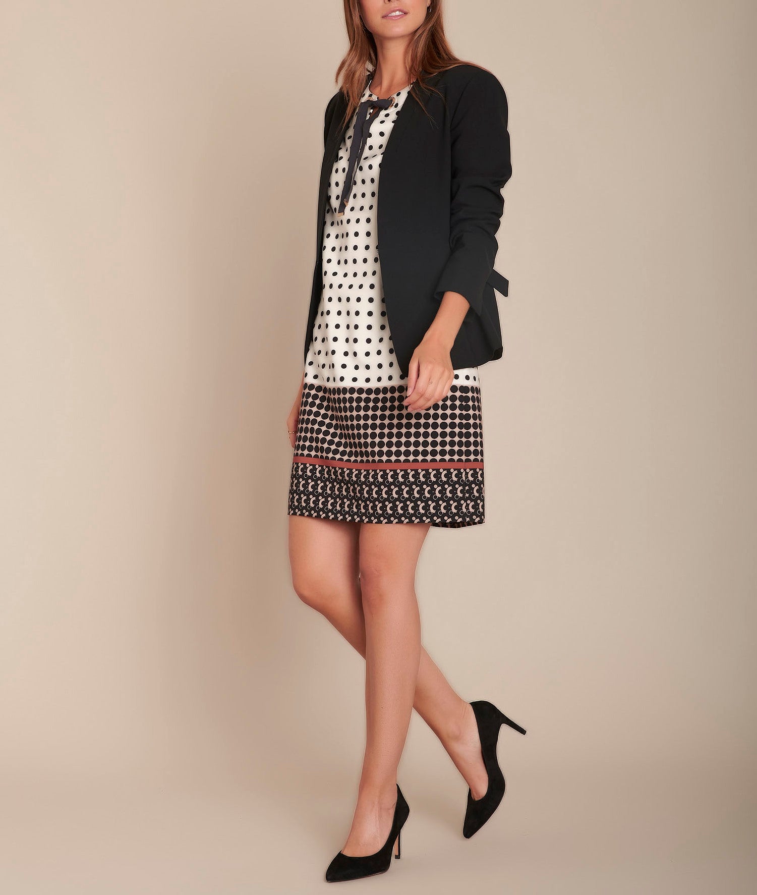 Robe beige imprimé pois Iliane Faume - seconde main