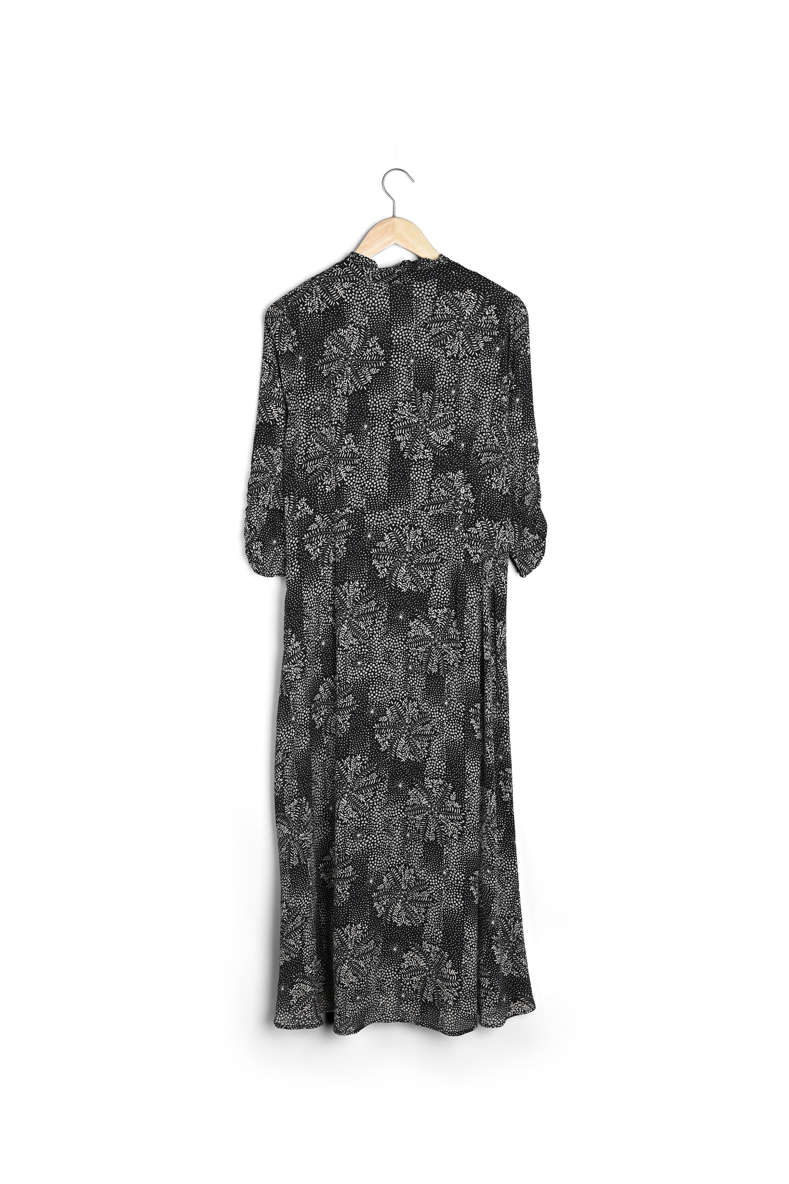 Robe longue noire imprimée Narice Faume - seconde main