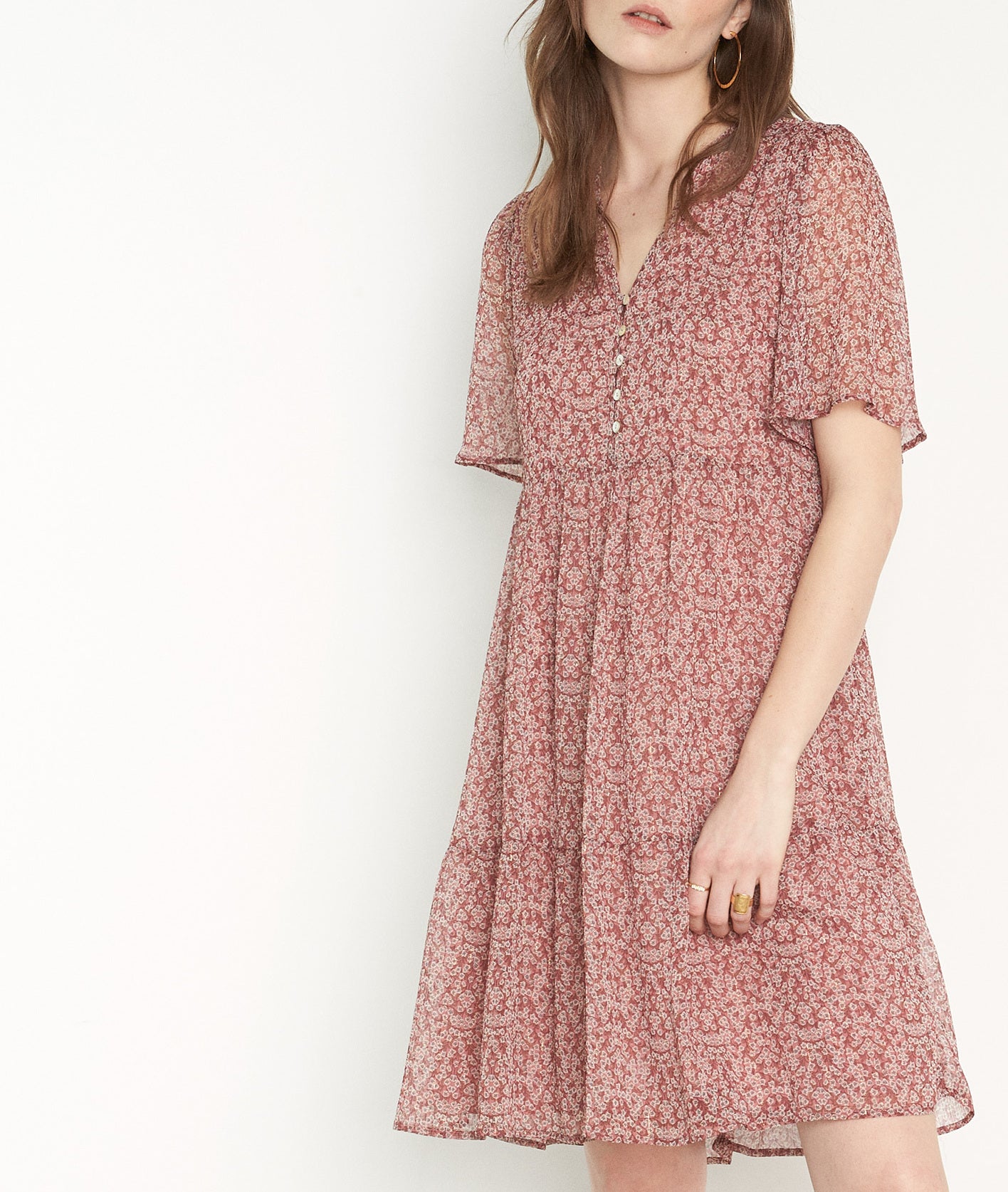Robe imprimée blush Nathalie Faume - seconde main