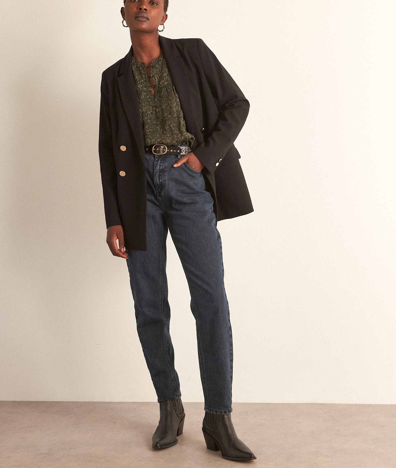 Blouse imprimée verte Carina Faume - seconde main