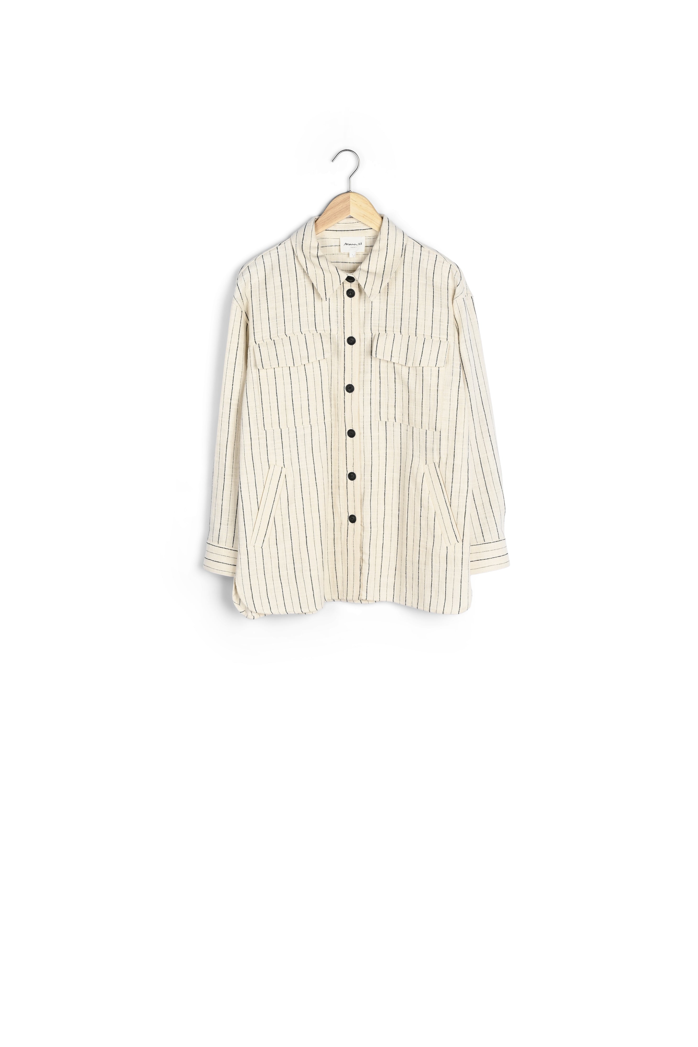 Surchemise rayée en coton écru Rita Faume - seconde main