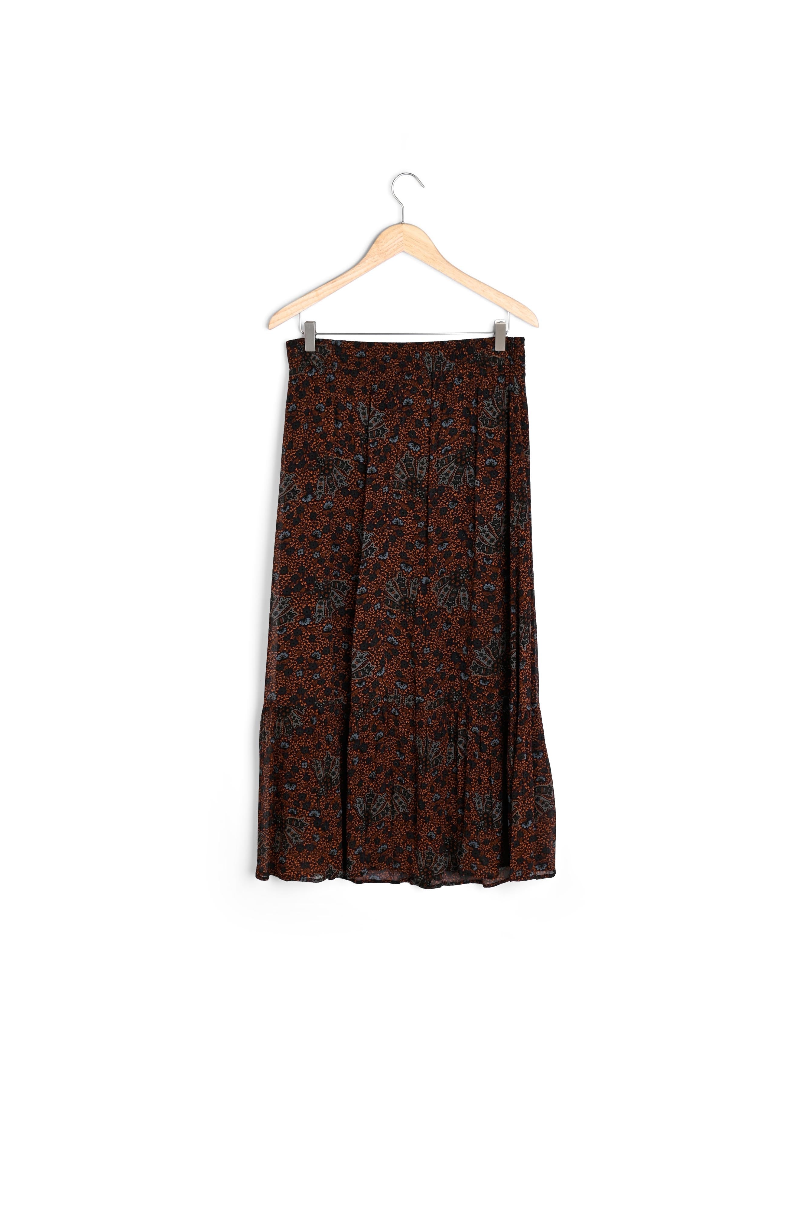 Jupe longue imprimée marron Kassy Faume - seconde main