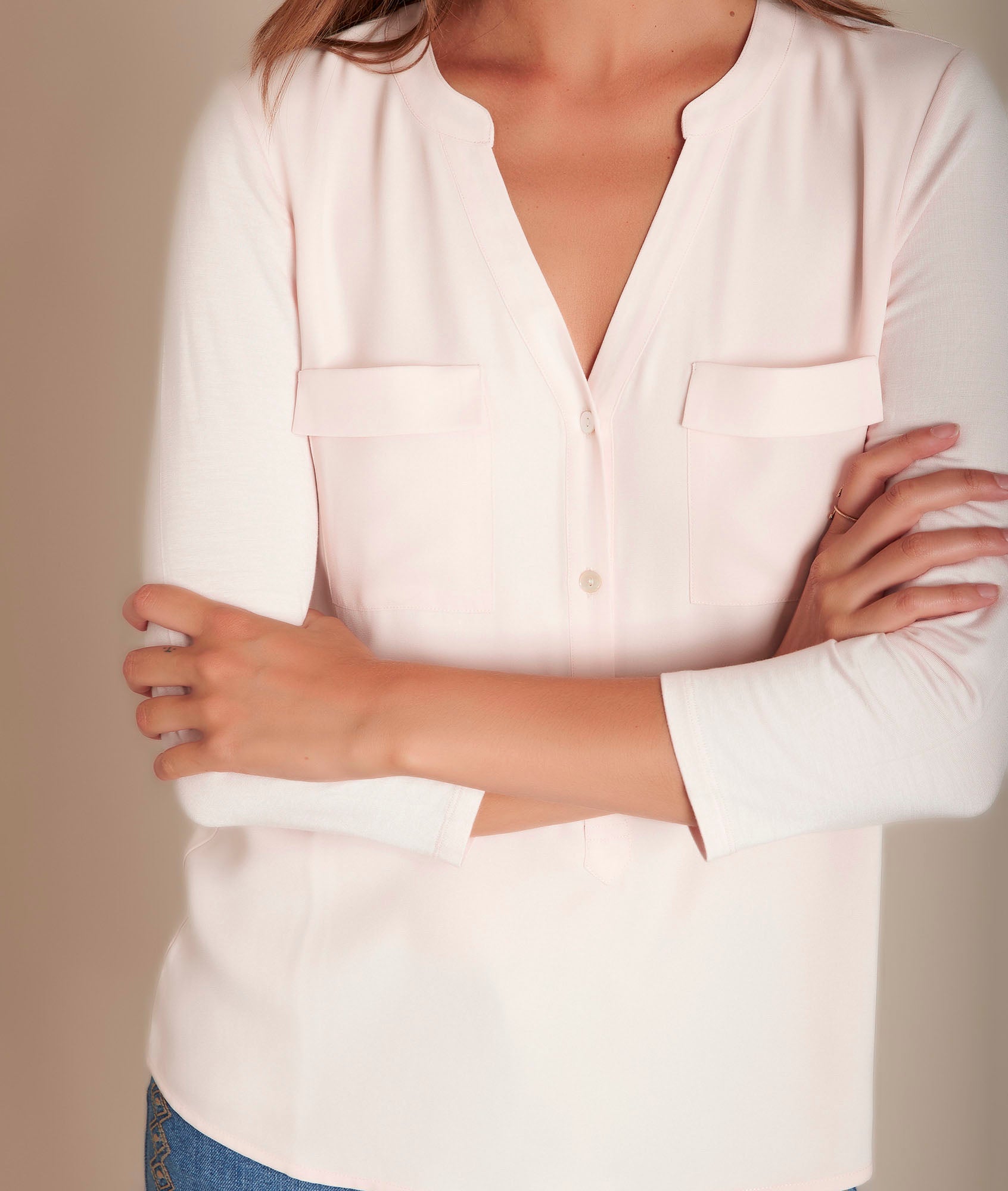 Blouse nude bimatière Genna bis Faume - seconde main