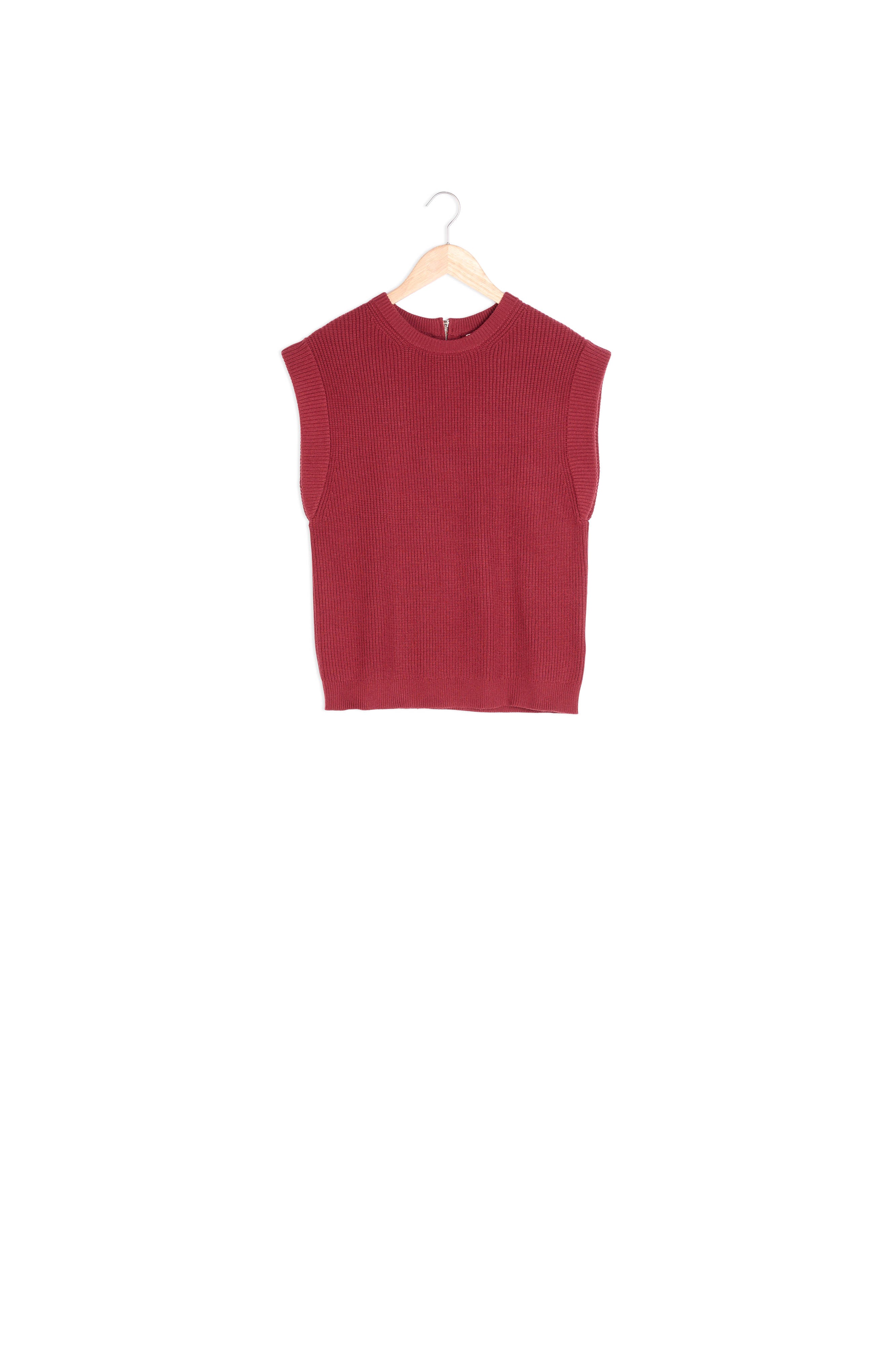 Pull sans manches en viscose EcoVero grenat Bill Faume - seconde main