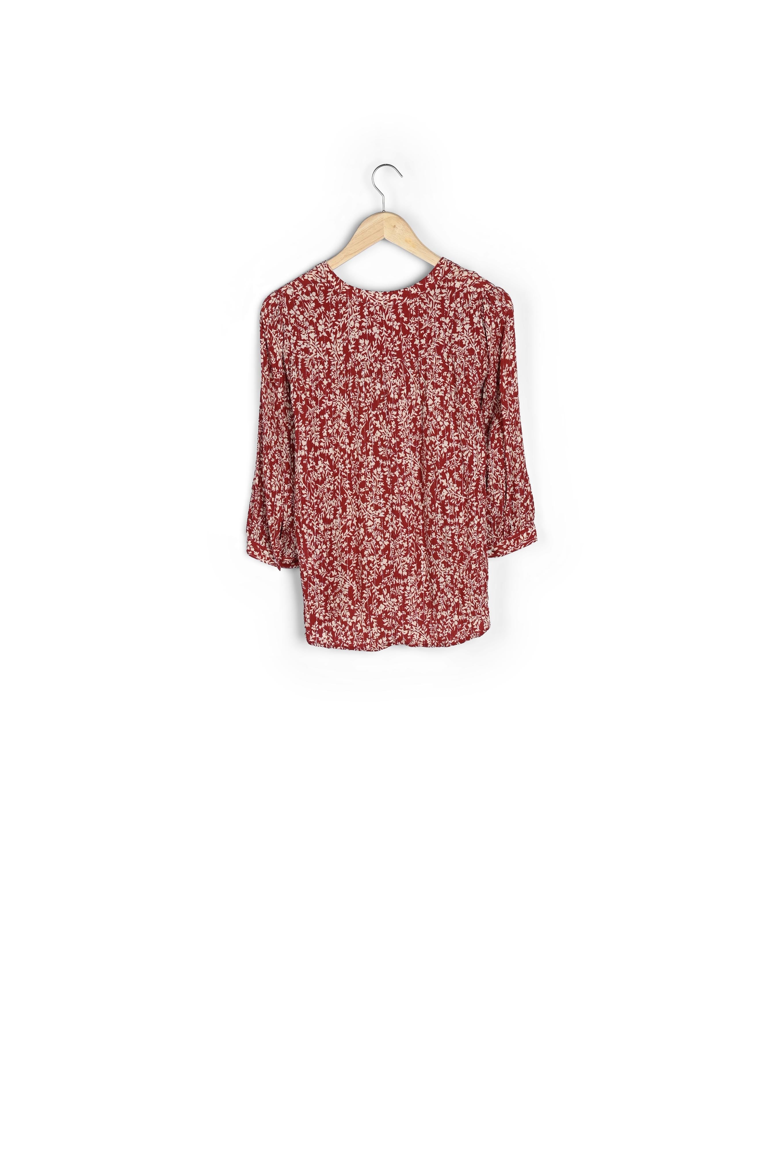 Blouse rouge imprimé fleuri Elsa Faume - seconde main