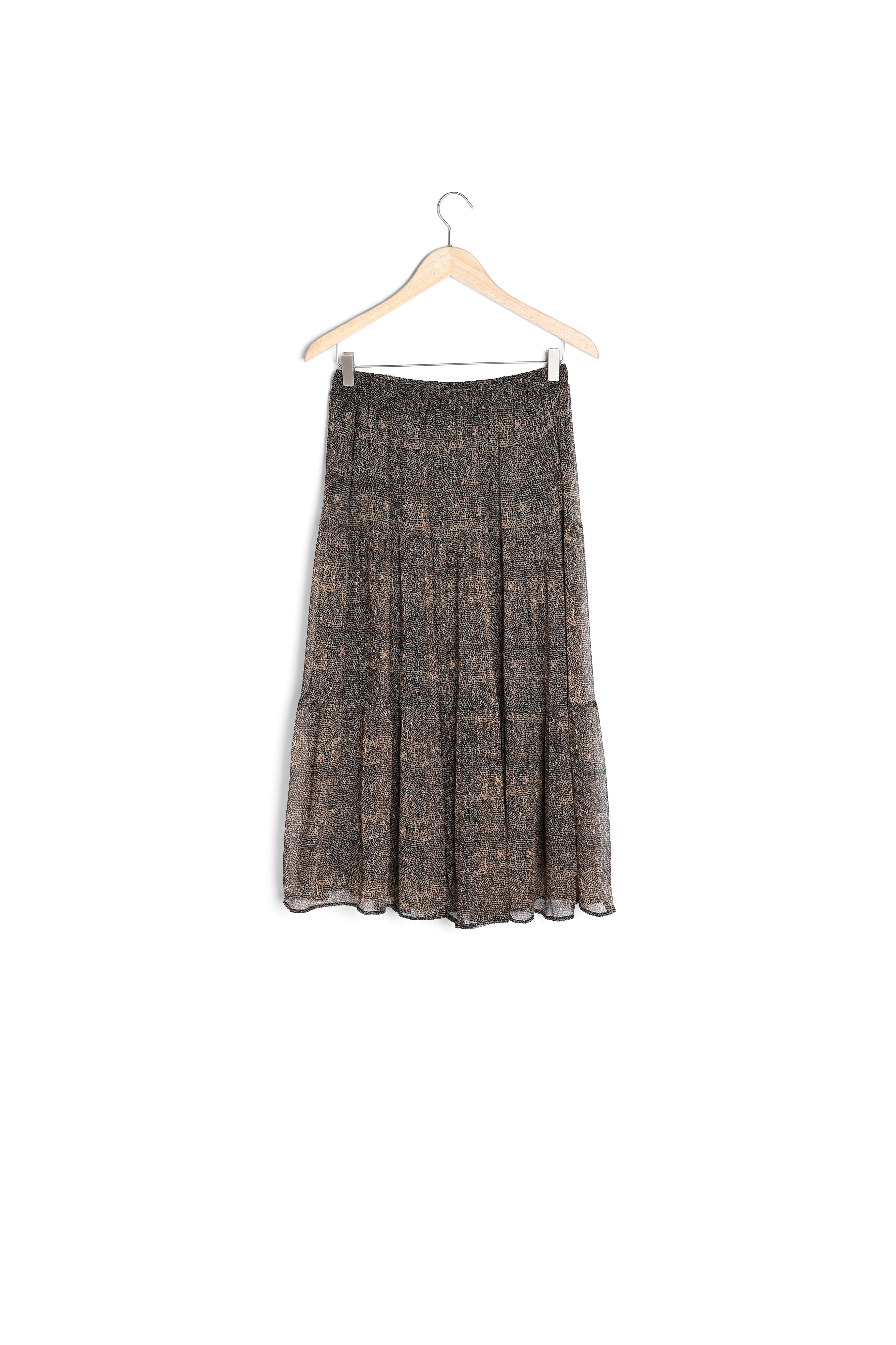 Jupe imprimé animal camel et noir Ginko Faume - seconde main