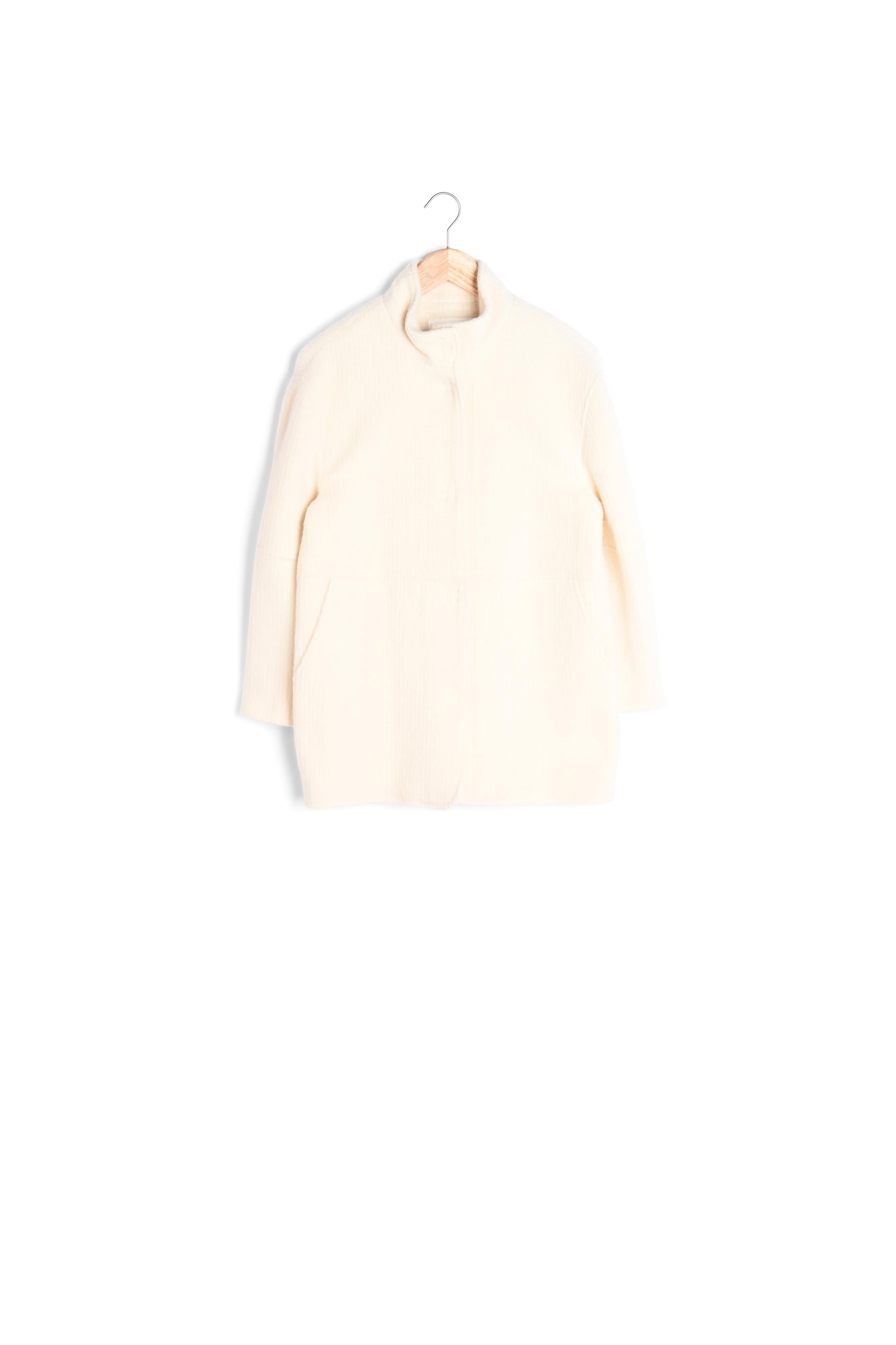 Manteau long rose en laine Maya Faume - seconde main