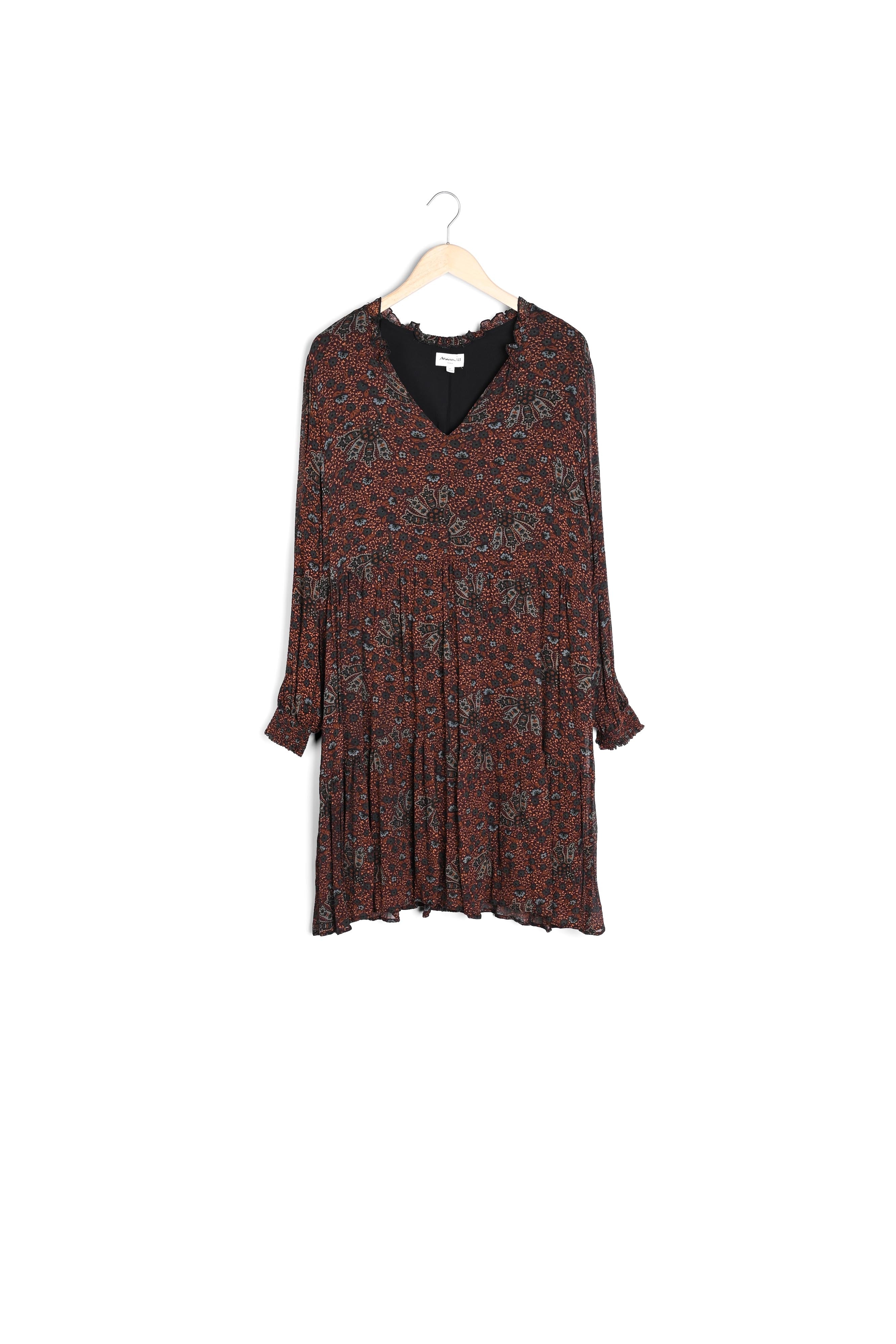 Robe courte imprimée marron Naty Faume - seconde main