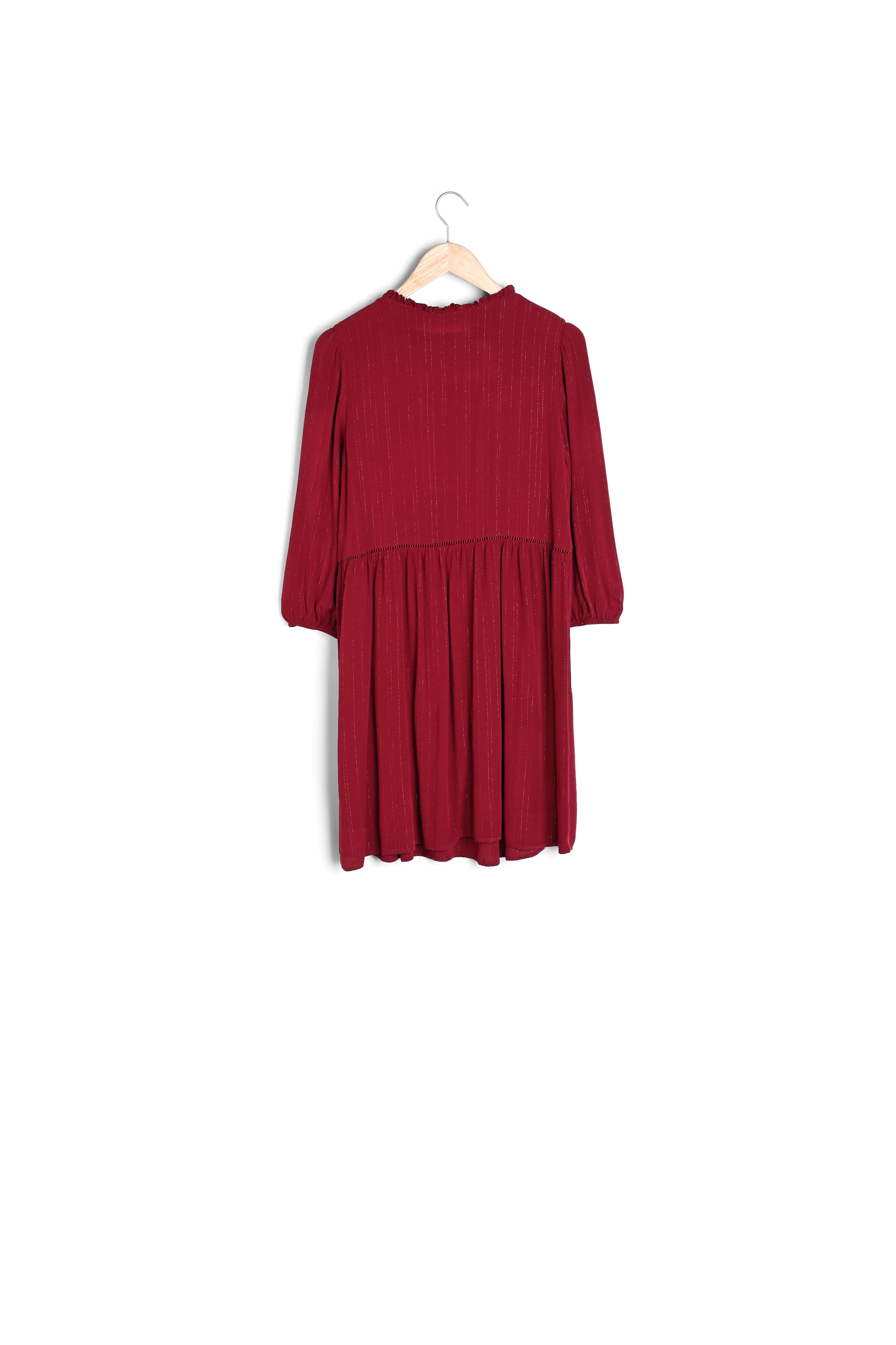 Robe rouge trapèze en lurex Larissa Faume - seconde main
