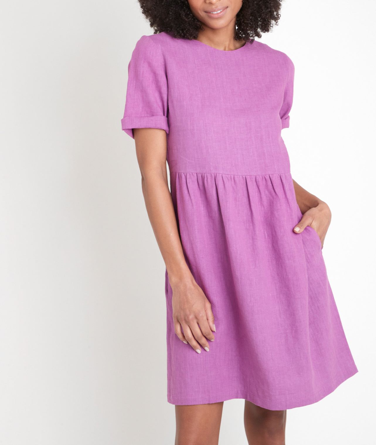 Robe en lin certifié violette Latoya Faume - seconde main