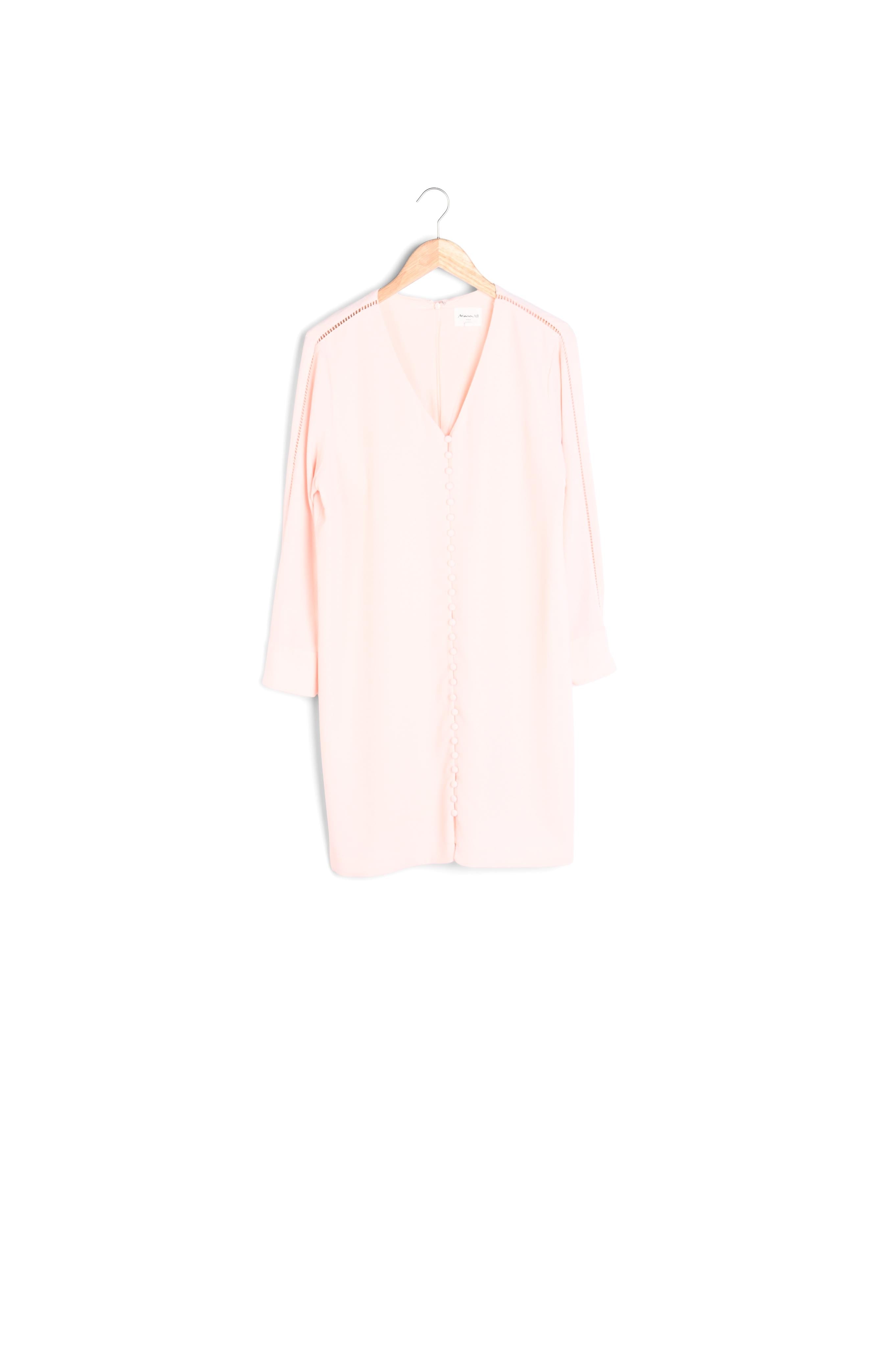 Robe rose à boutons recouverts Isaure Faume - seconde main