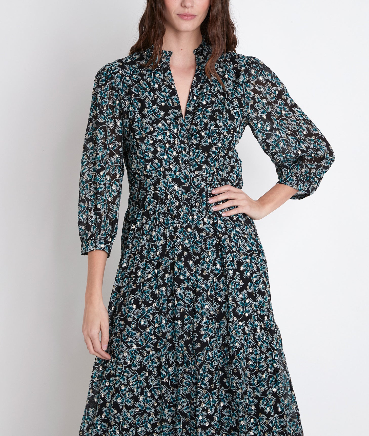 Robe longue cyprès imprimée Carola Faume - seconde main