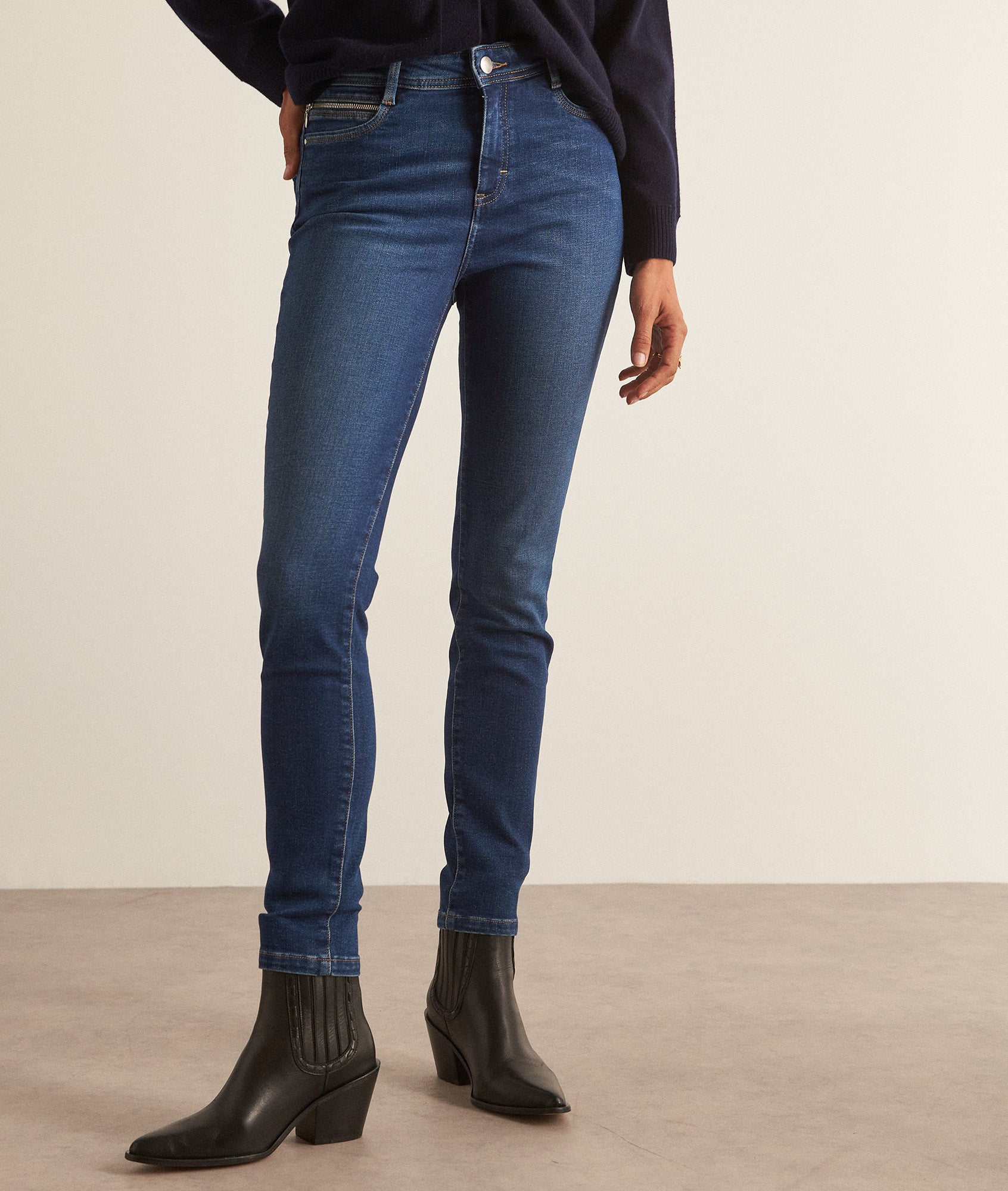 Jean slim en coton biologique denim brut Sultan Faume - seconde main