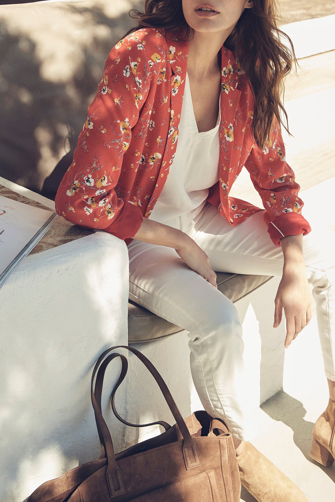 Veste rouge imprimé fleur Farley Faume - seconde main