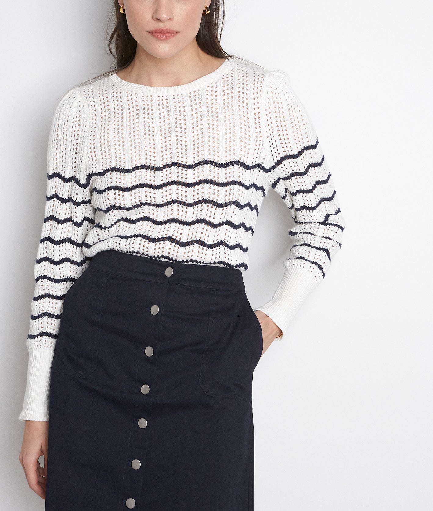 Marinière en coton bio bleu marine Parker Faume - seconde main