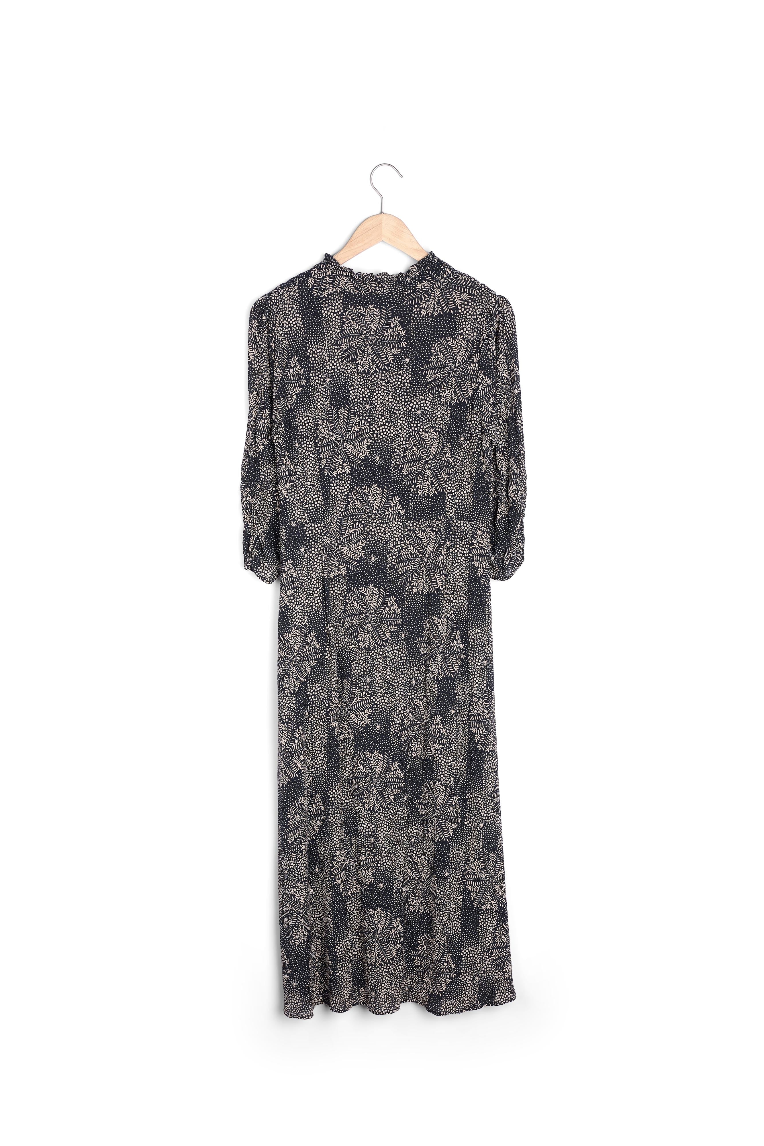 Robe longue noire imprimée Narice Faume - seconde main