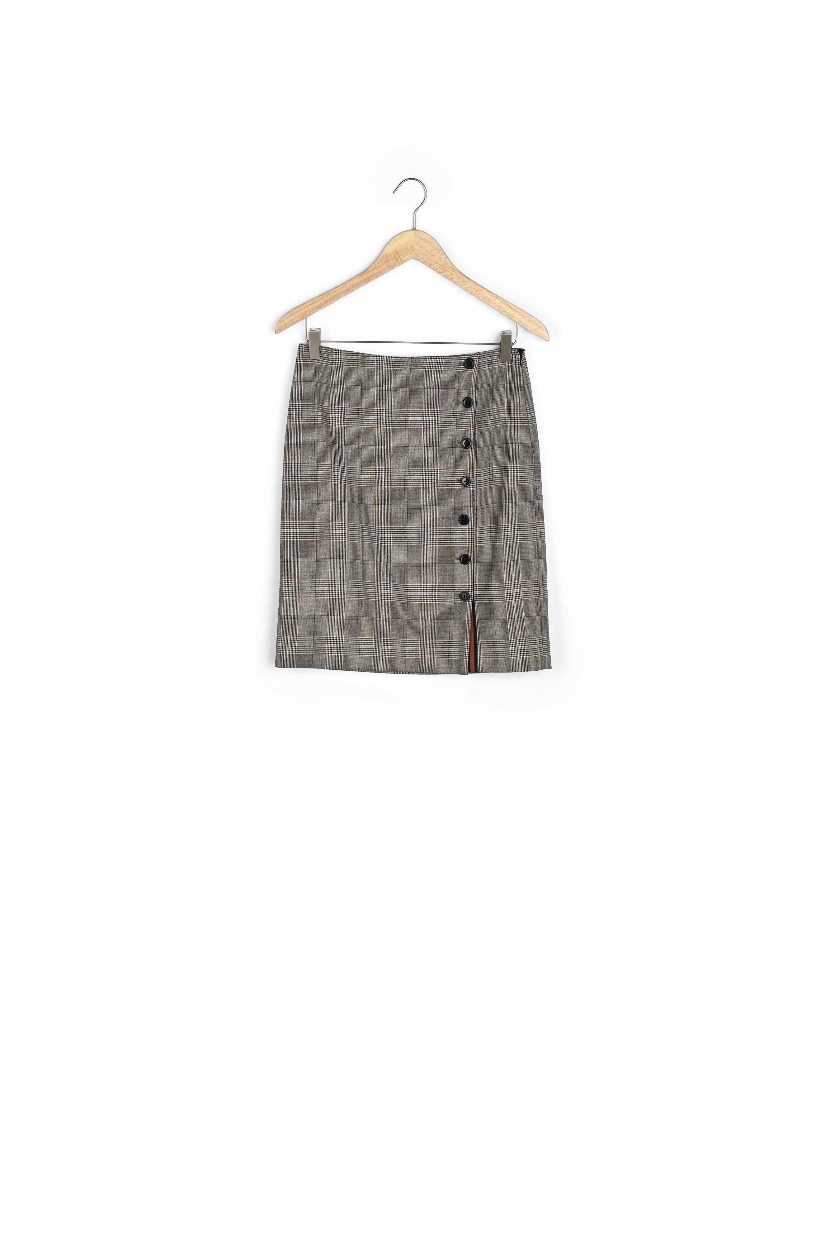 Jupe droite jacquard Prince de galles Abel Faume - seconde main