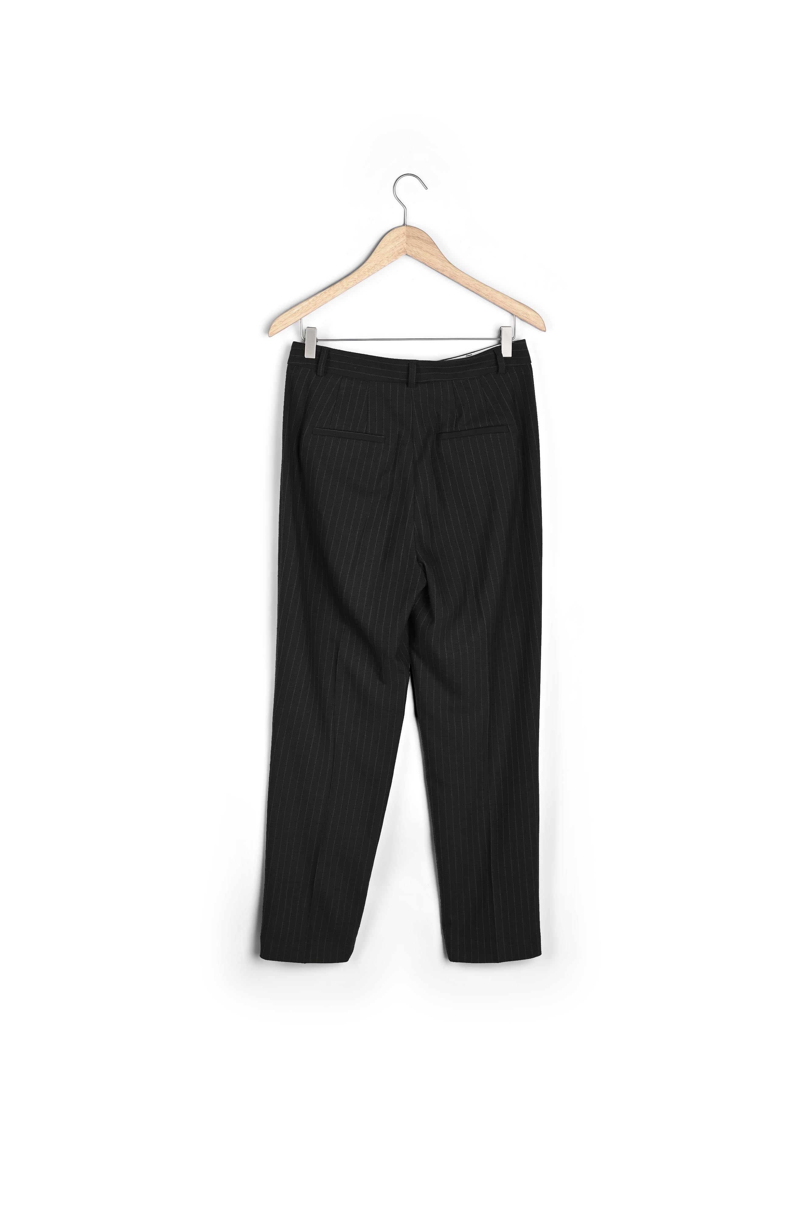 Pantalon de tailleur finement rayé kaki Simbad Faume - seconde main