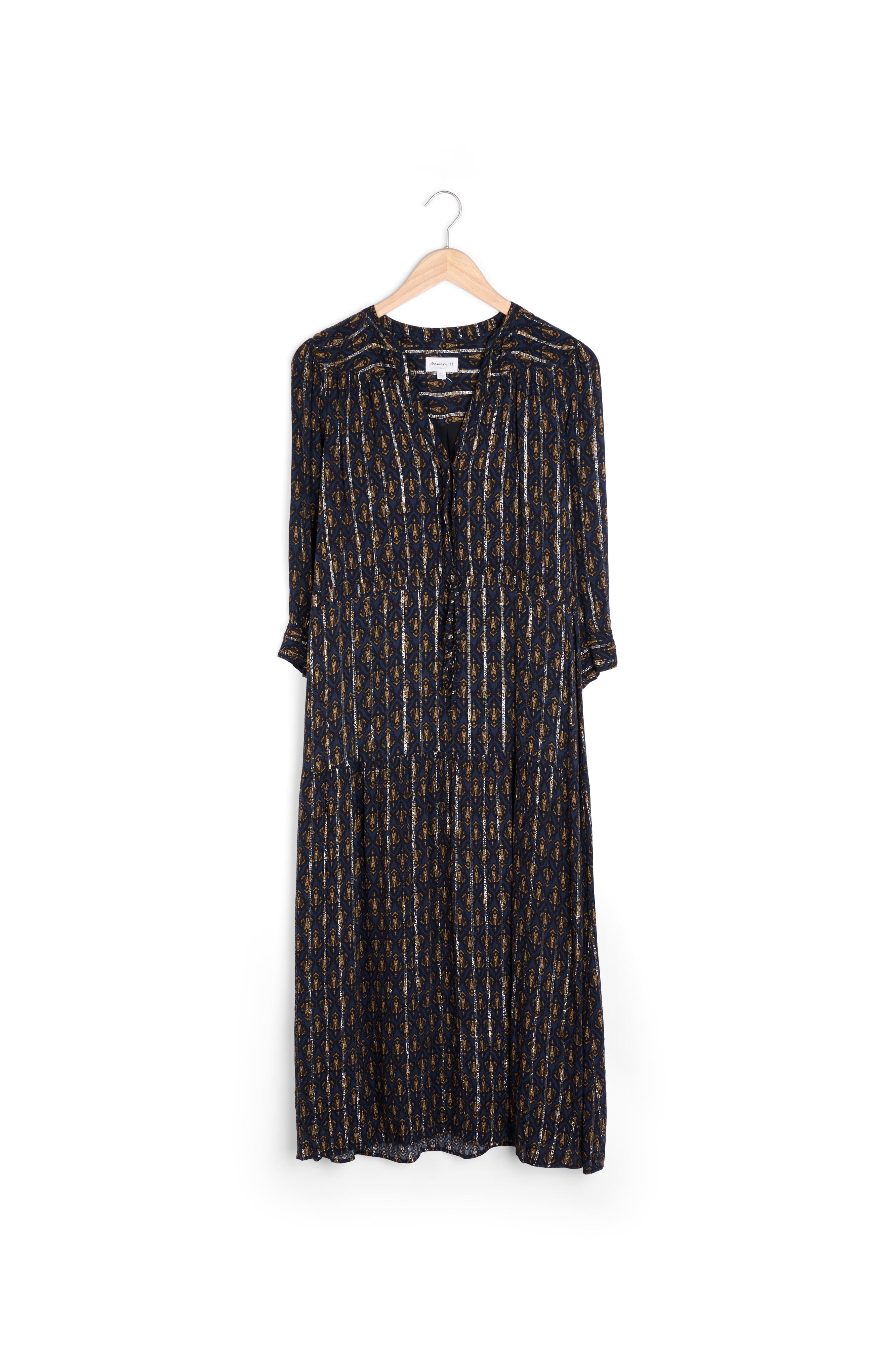 Robe longue imprimée marine Nell Faume - seconde main