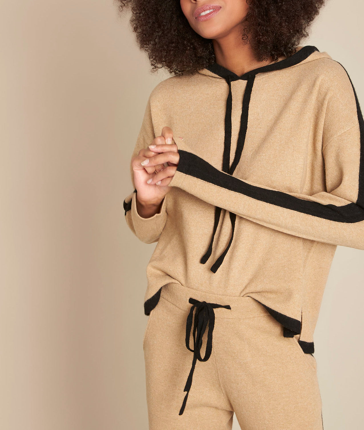 Sweat à capuche laine et cachemire havane Flashback Faume - seconde main