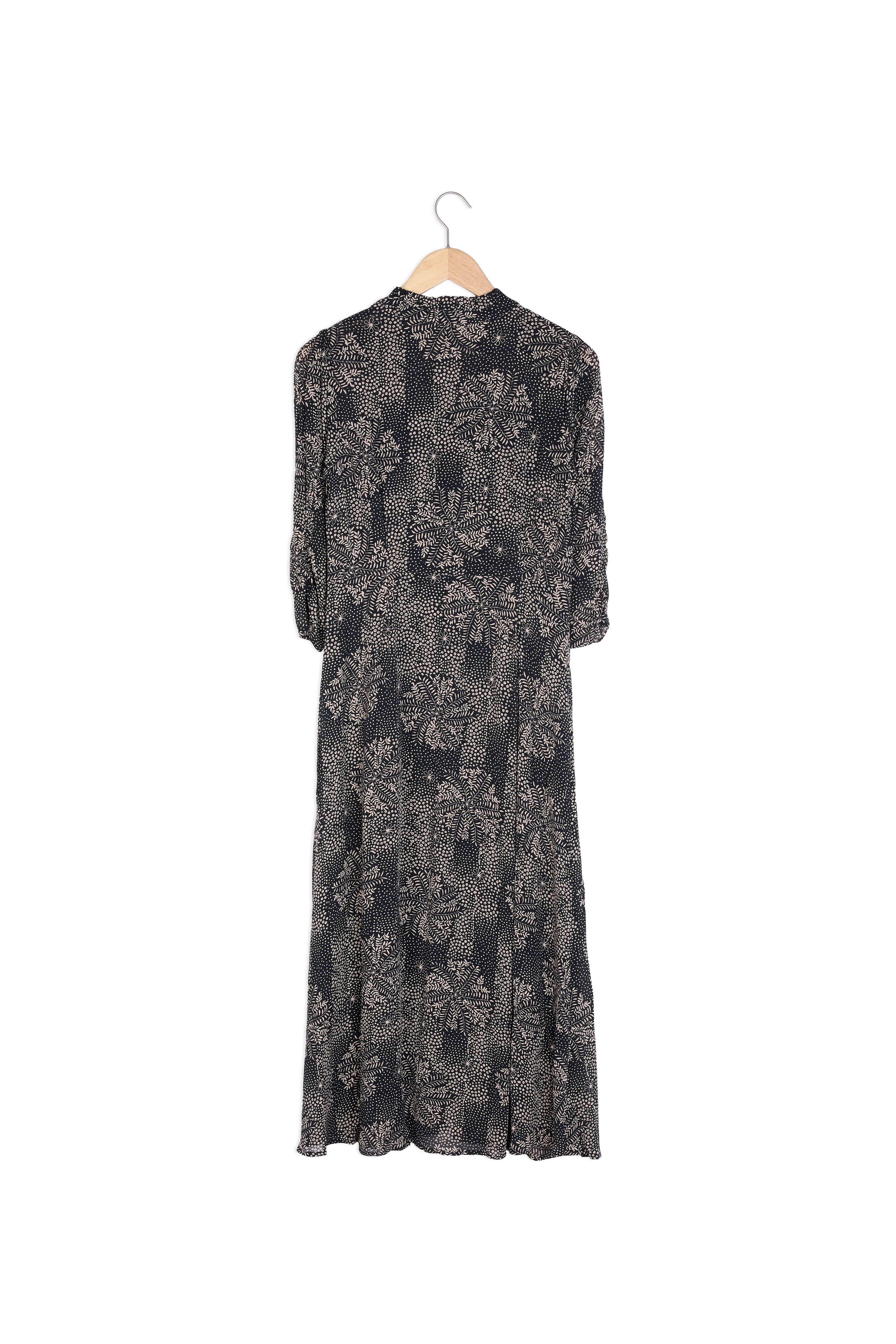 Robe longue noire imprimée Narice Faume - seconde main