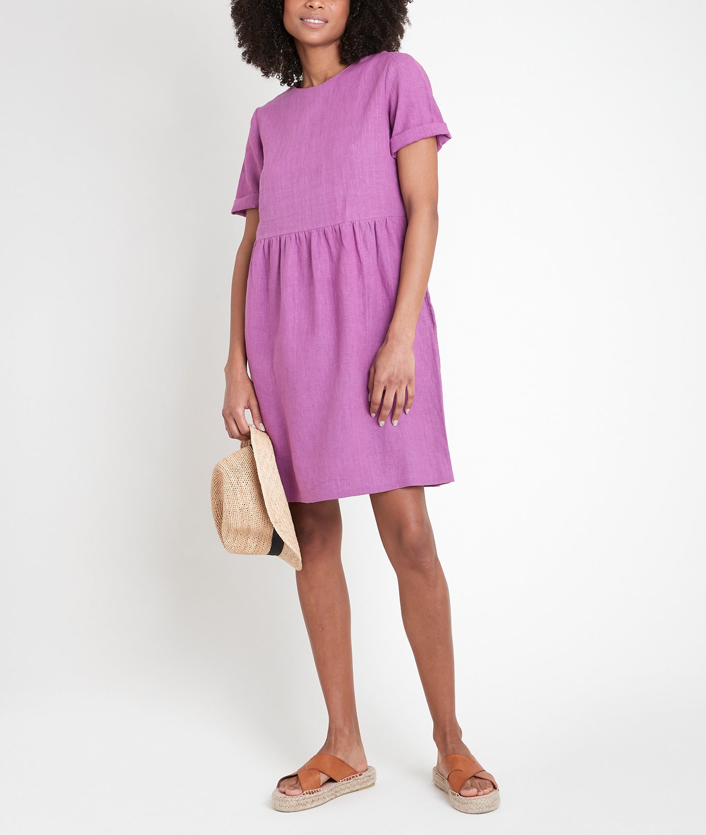 Robe en lin certifié violette Latoya Faume - seconde main