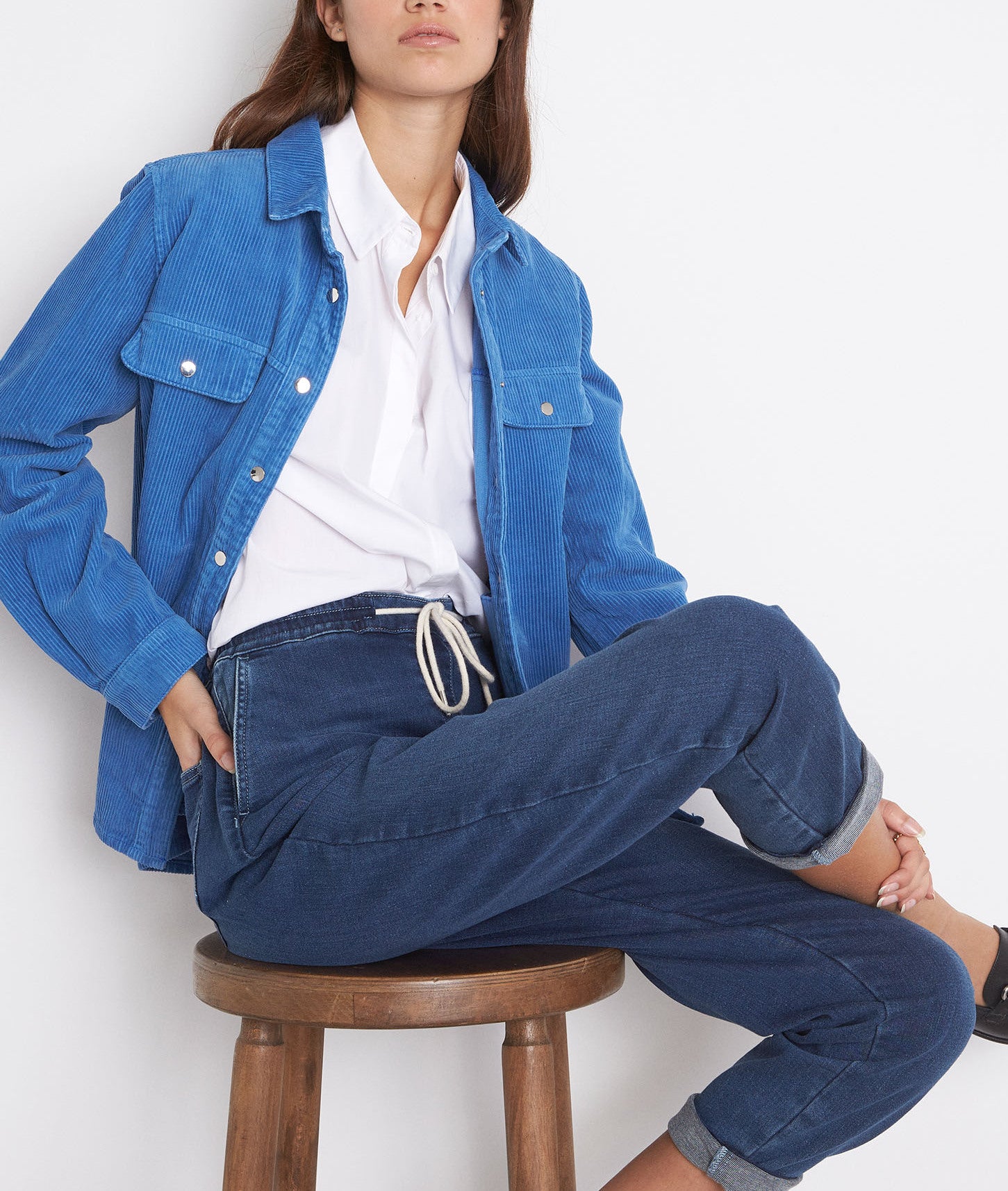 Chemise en popeline de coton blanche Esmeralda Faume - seconde main