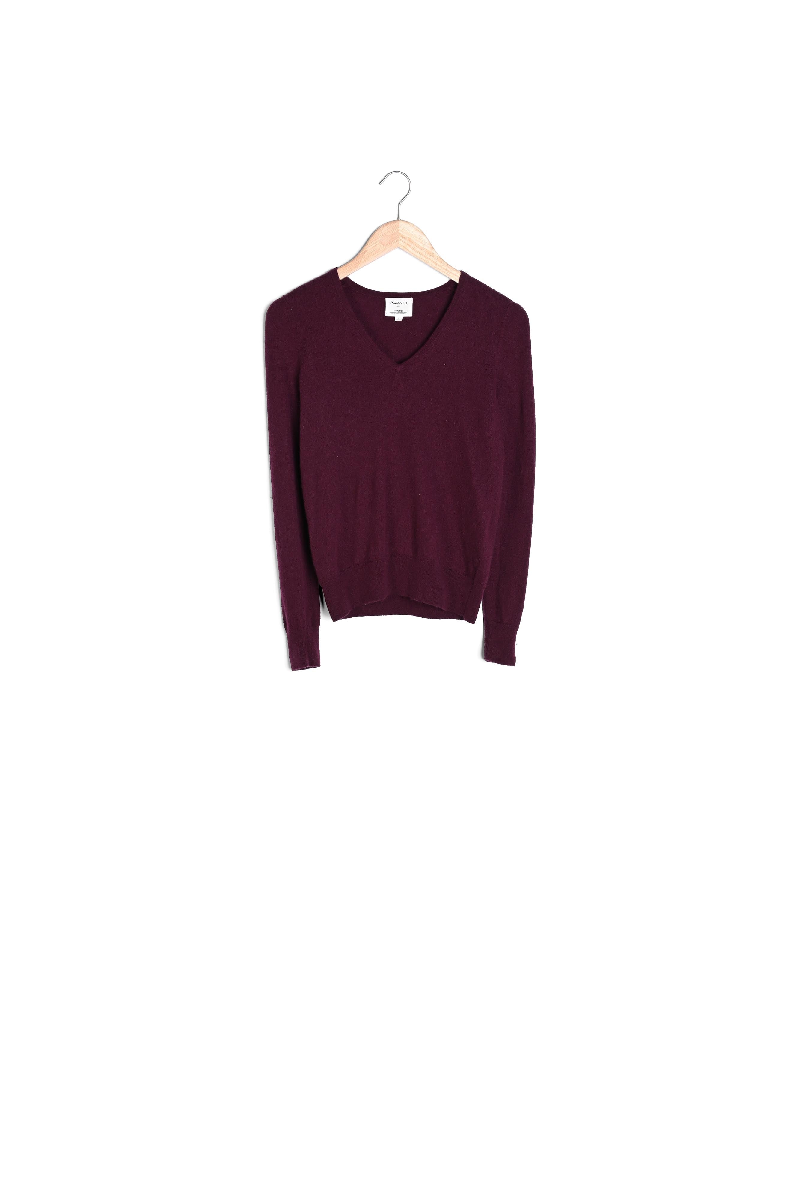 Pull en laine recyclée et cachemire bordeaux Tilda Faume - seconde main