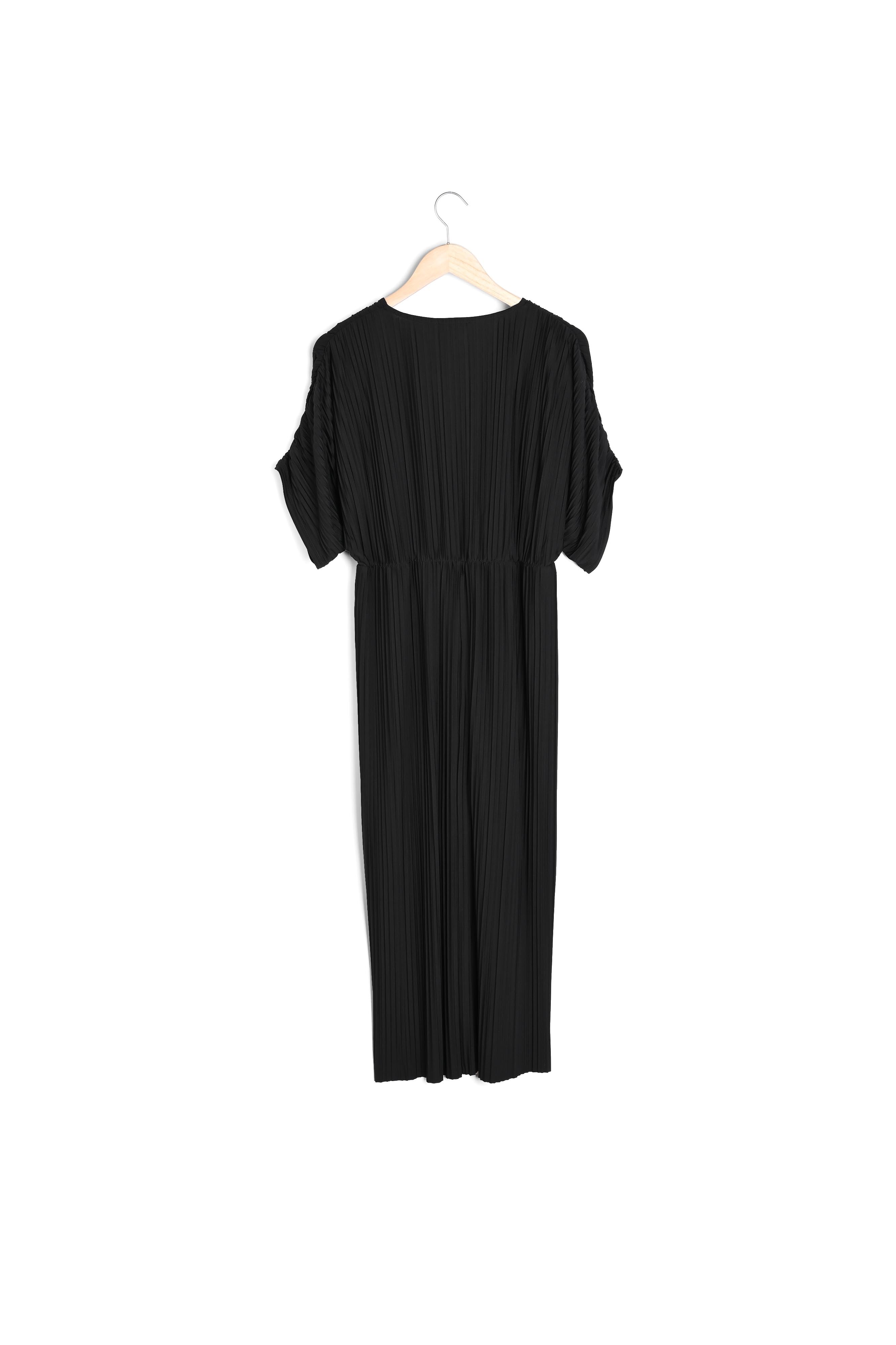 Robe longue noire plissée Melissa Faume - seconde main