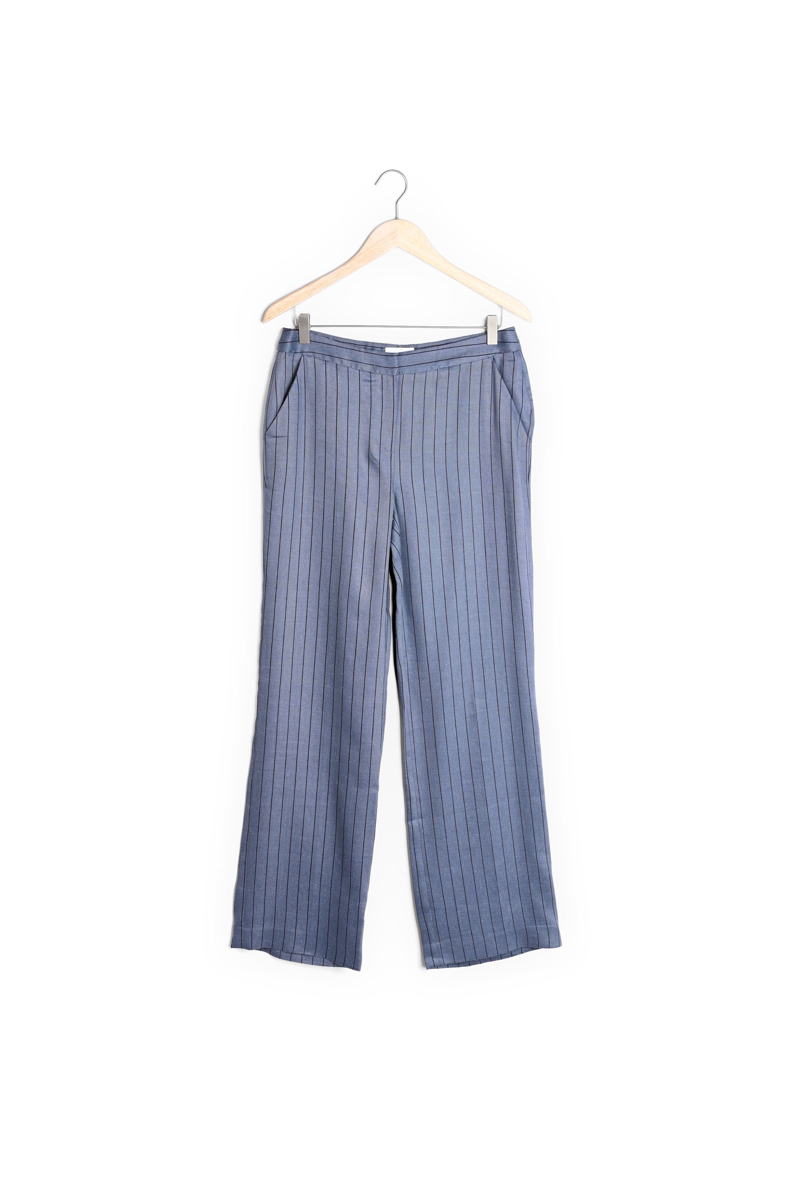 Pantalon large rayé en lin et Lyocell Ioan Faume - seconde main