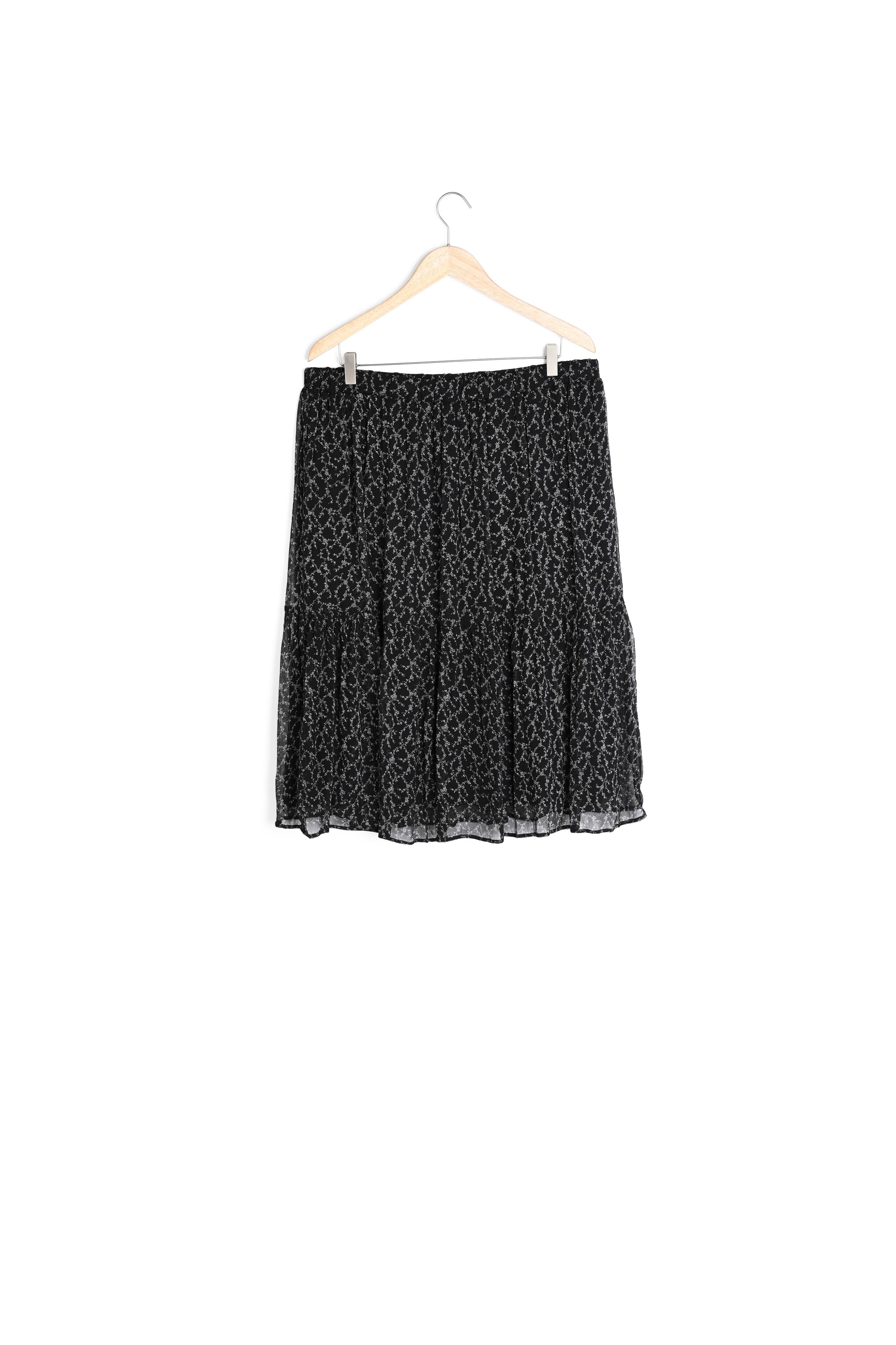 Jupe midi imprimé noir et blanc Florianne Faume - seconde main