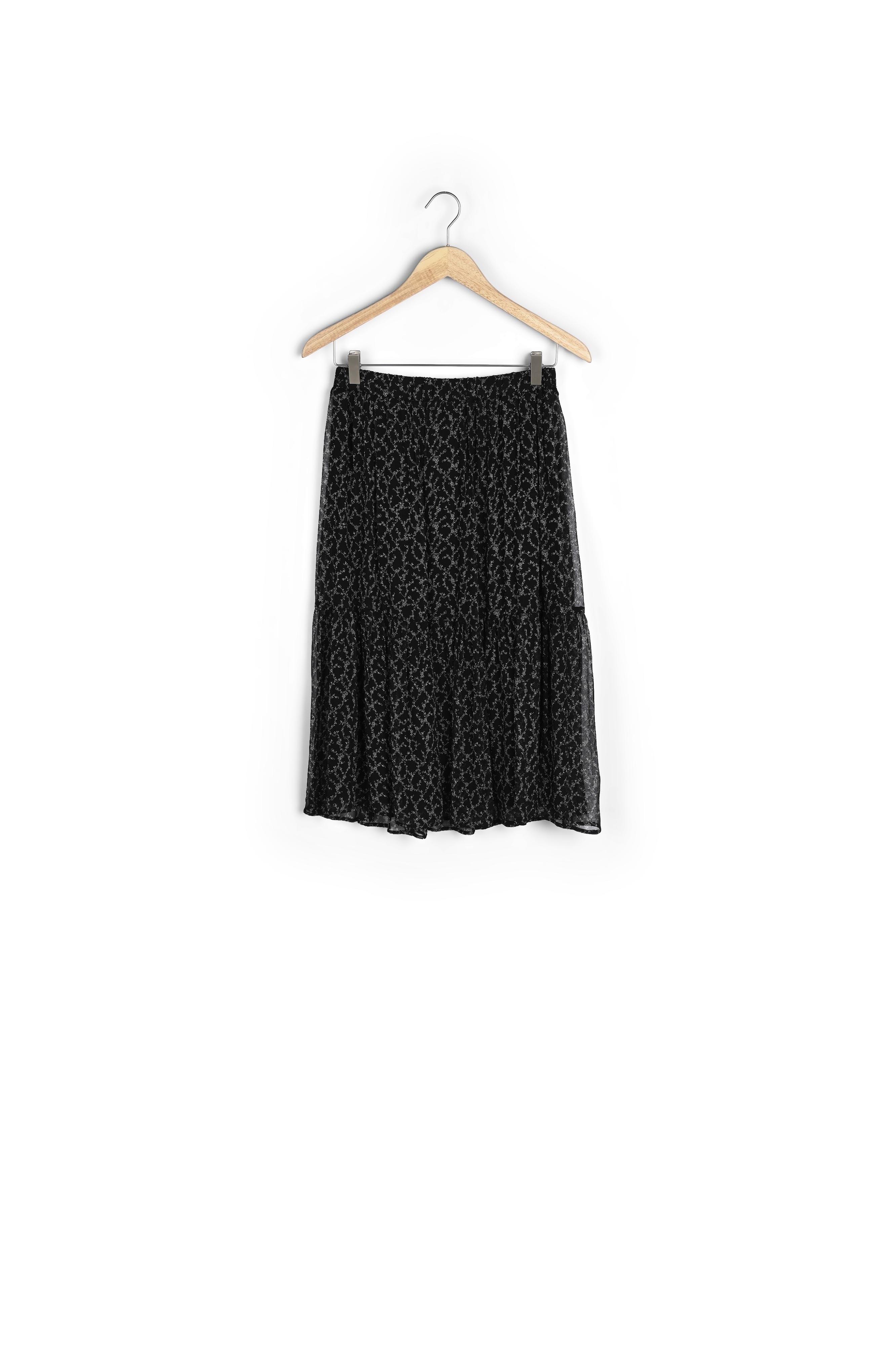 Jupe midi imprimé noir et blanc Florianne Faume - seconde main