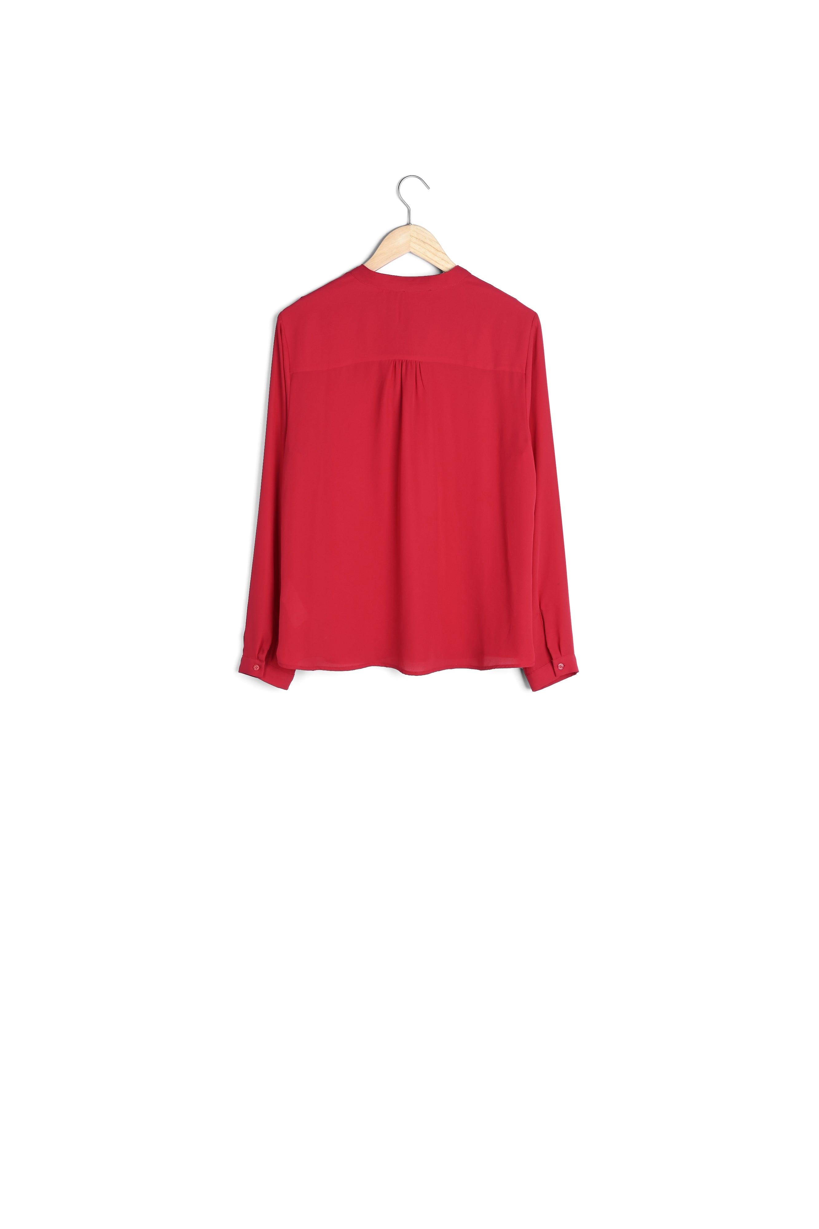 Blouse rouge col lavallière Valence Faume - seconde main