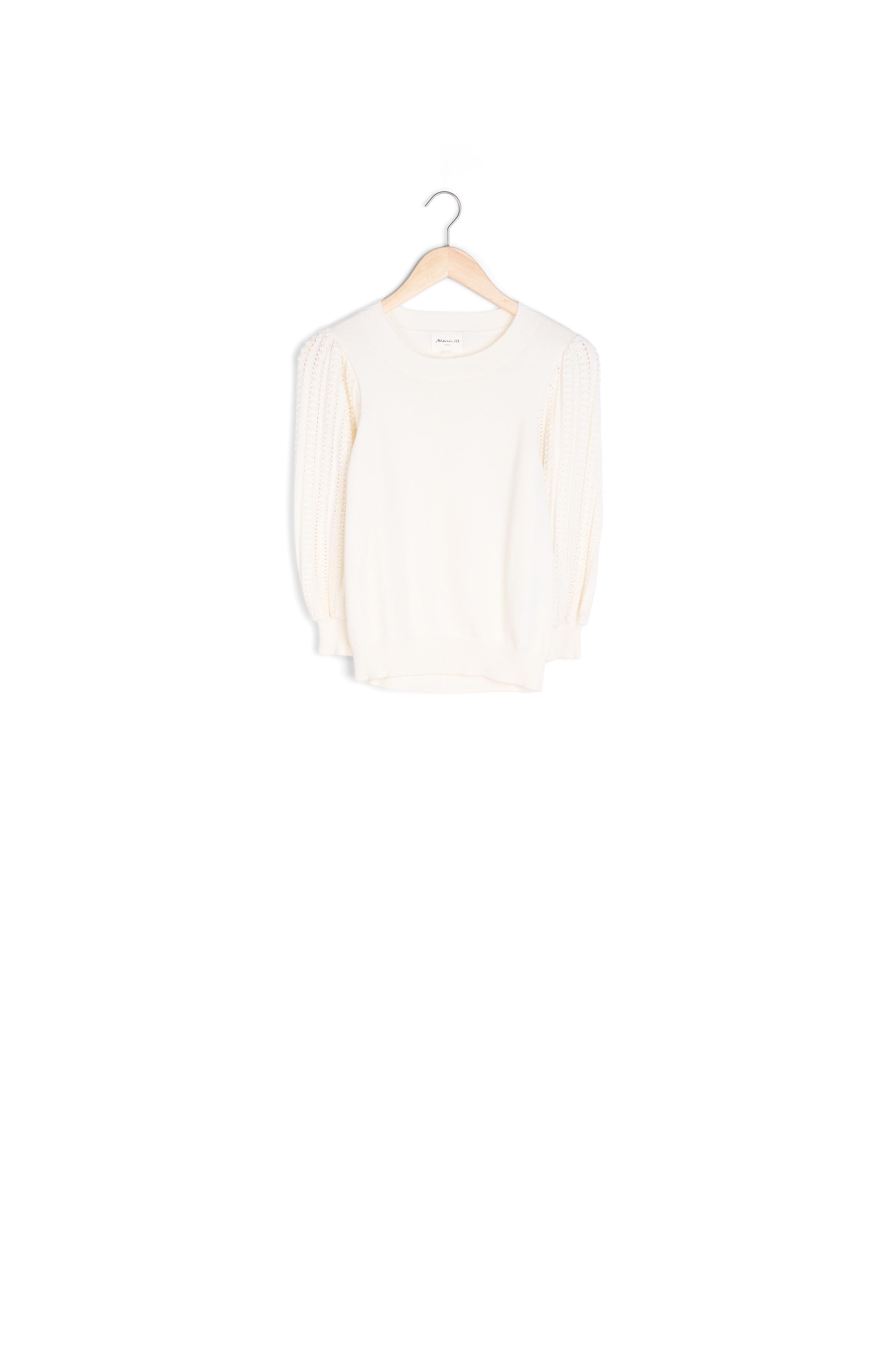 Pull écru à maille fantaisie Aube Faume - seconde main