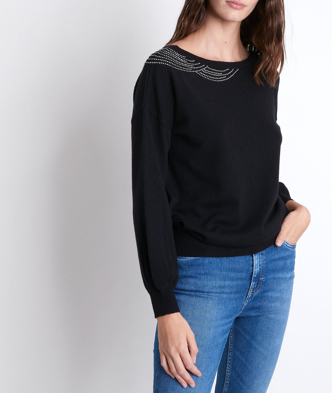 Pull en polyester recyclé à strass Roch Faume - seconde main