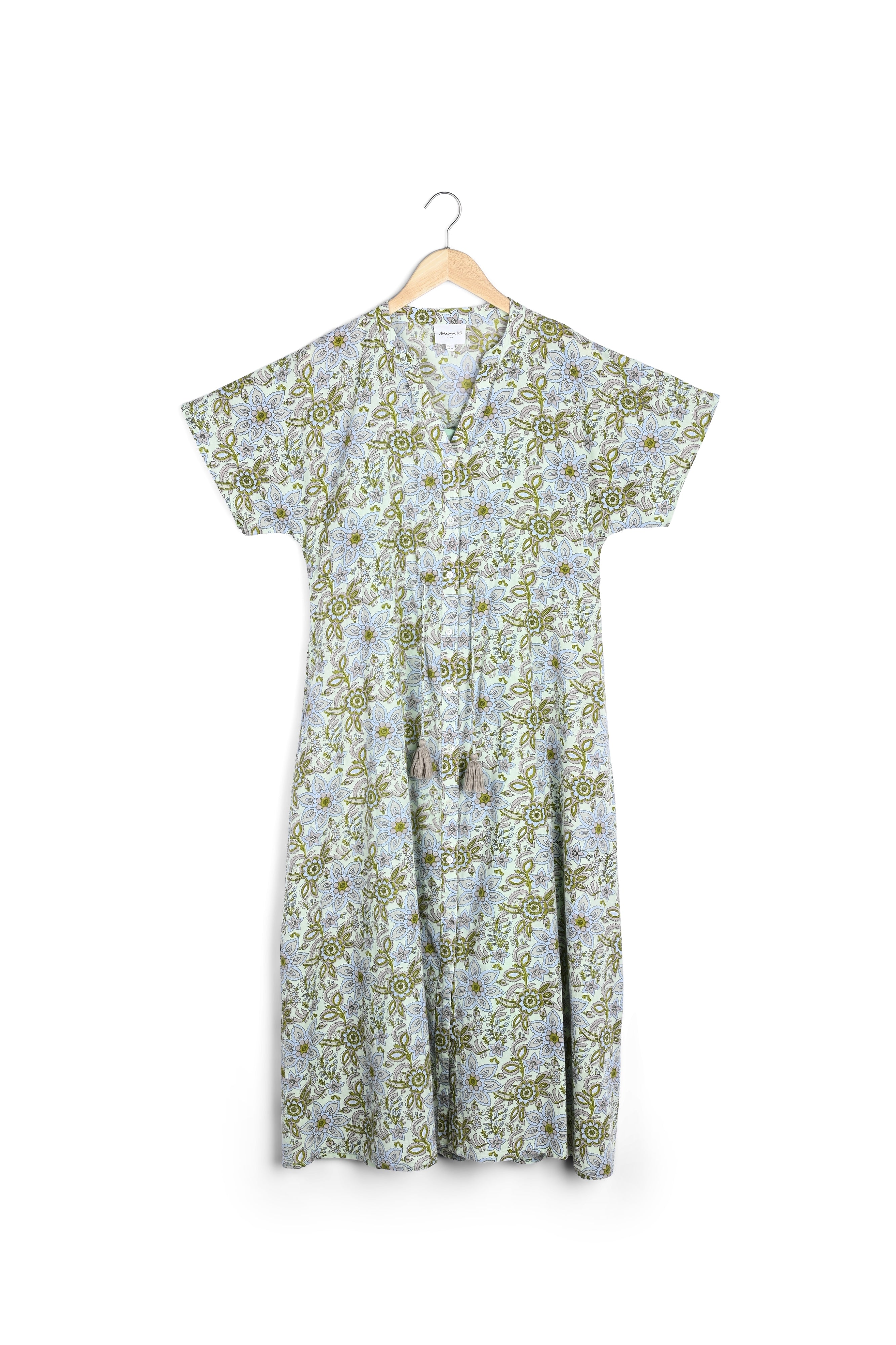 Robe longue imprimée verte Naby Faume - seconde main