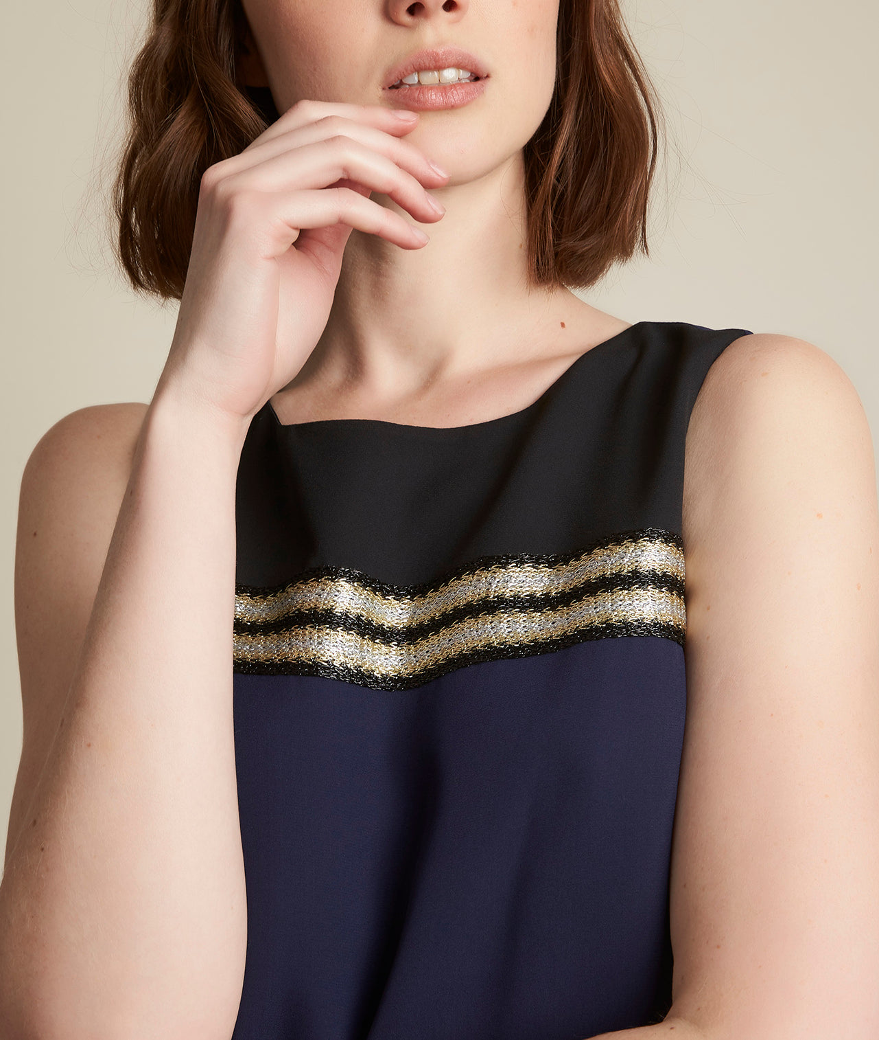 Robe colorblock droite bleue Isola Faume - seconde main